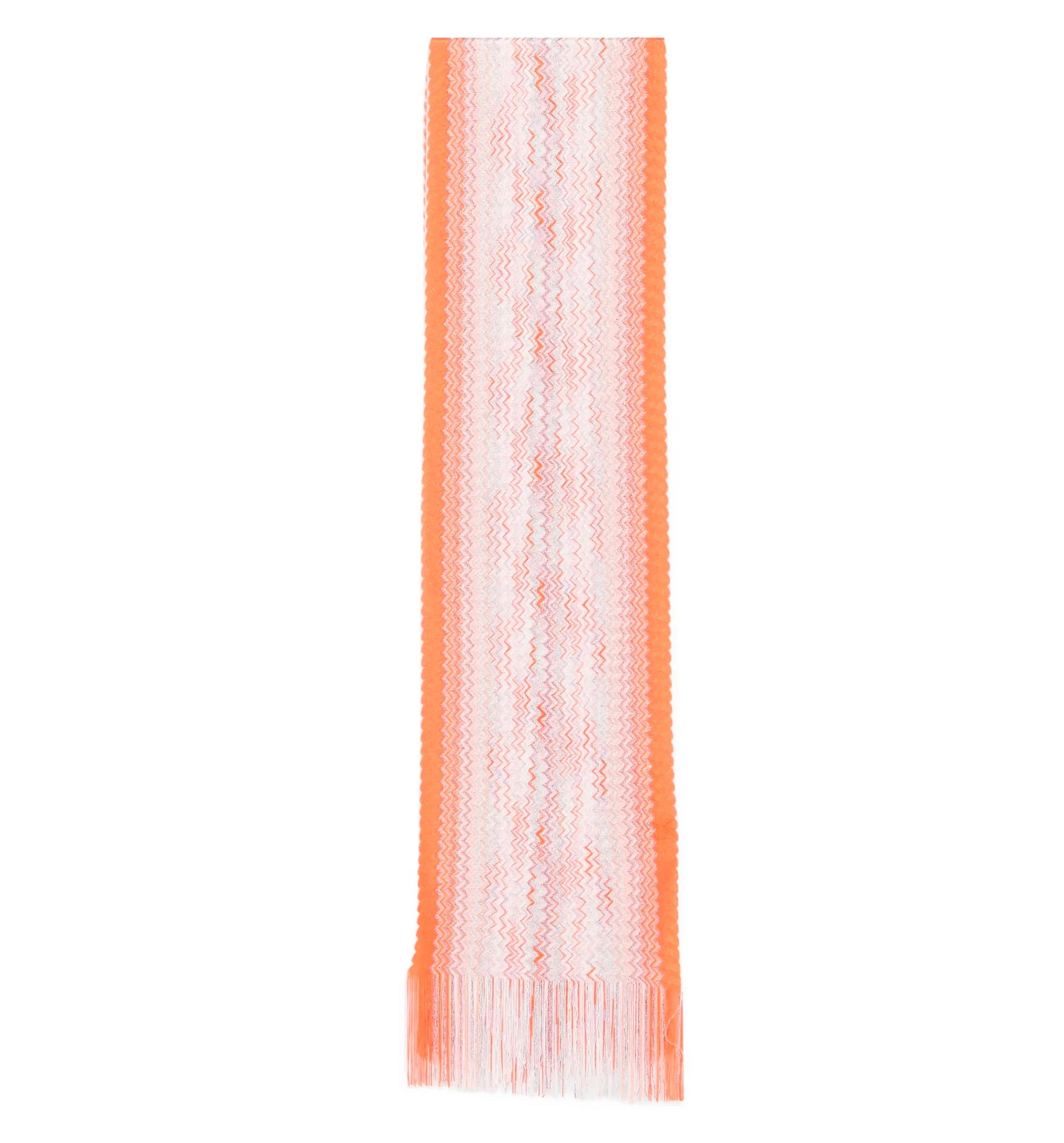 Zig-zag-pattern Fringed Scarf