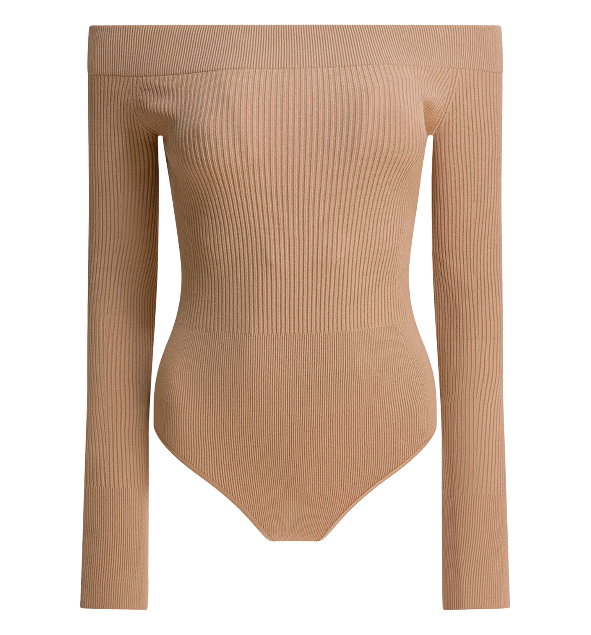 Sculpting Rib Knit Off-shoulder Bodysuit