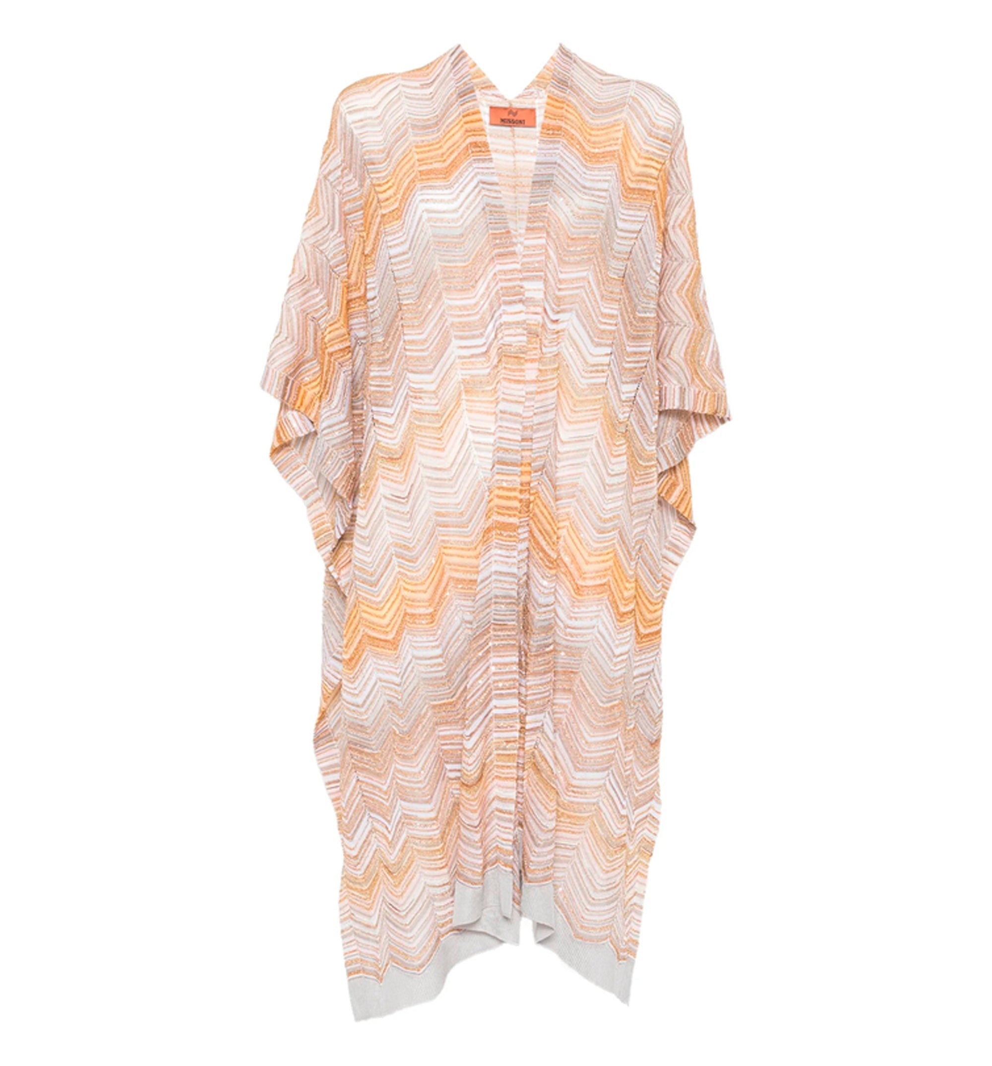 Striped V-neck Poncho