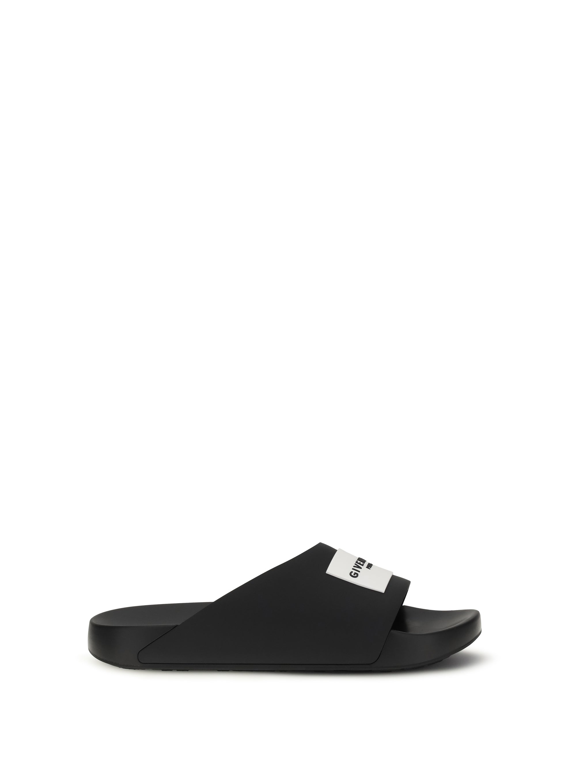 Label Slide Mules In Rubber