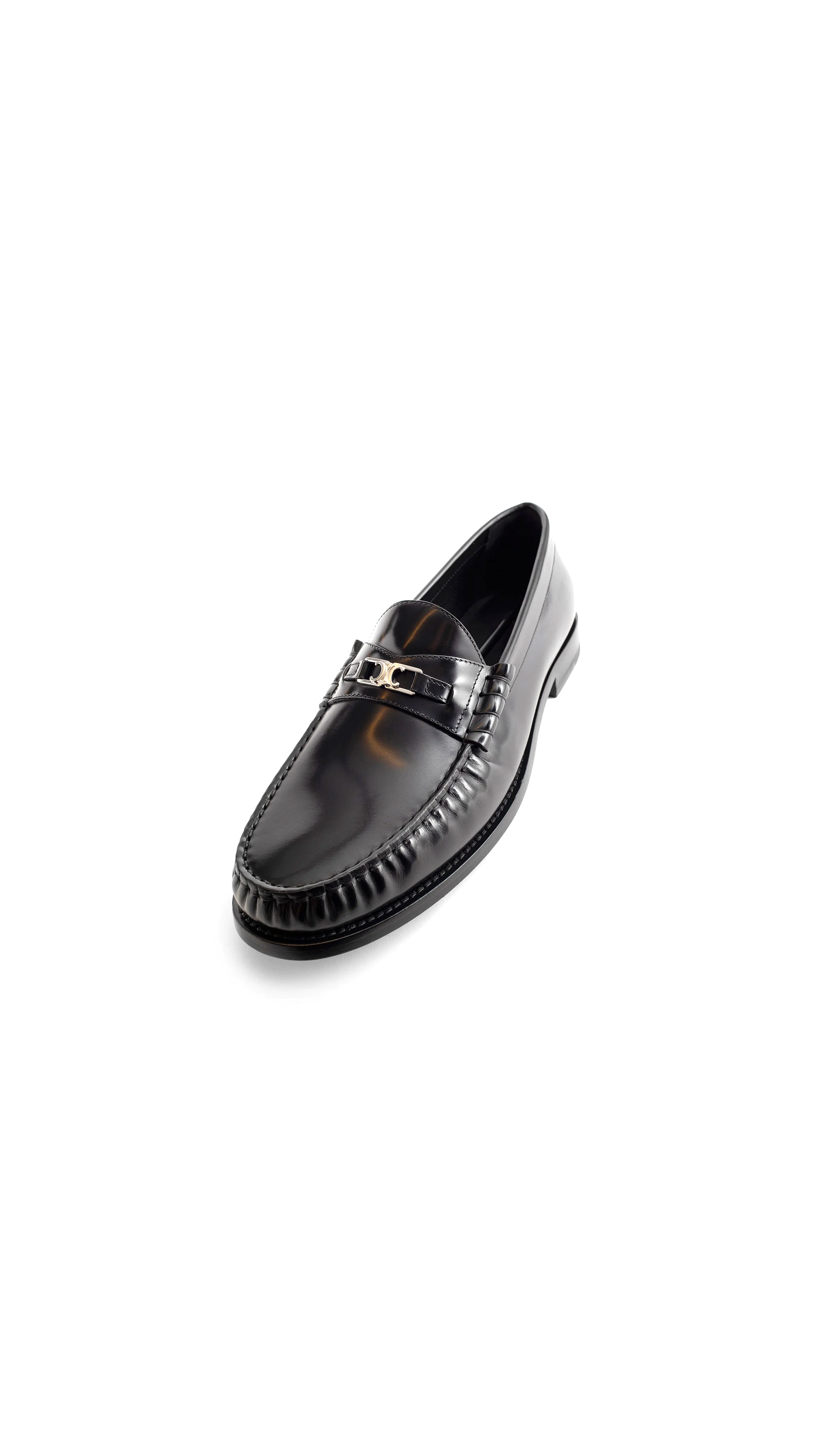 Celine Luco Triomphe Loafer In Polished Bull - Black