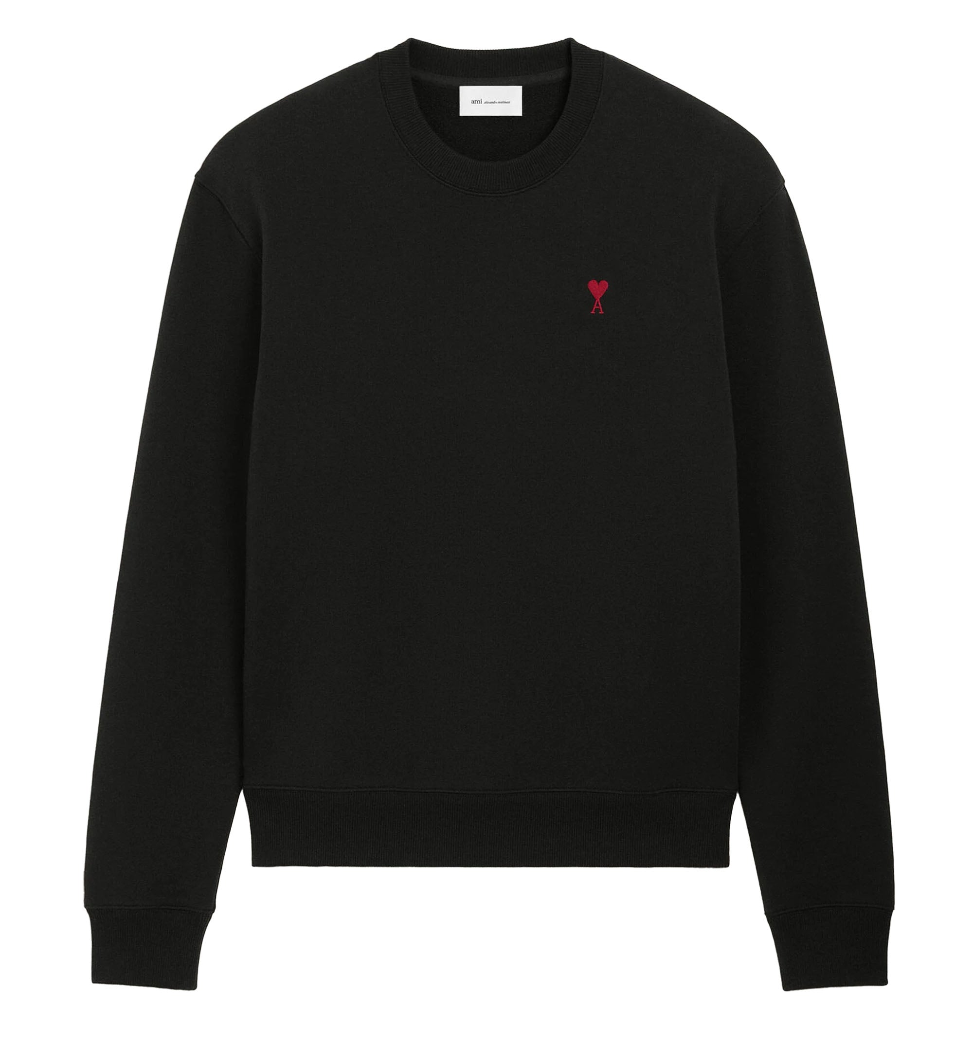 Black cotton sweatshirt with Ami de Coeur