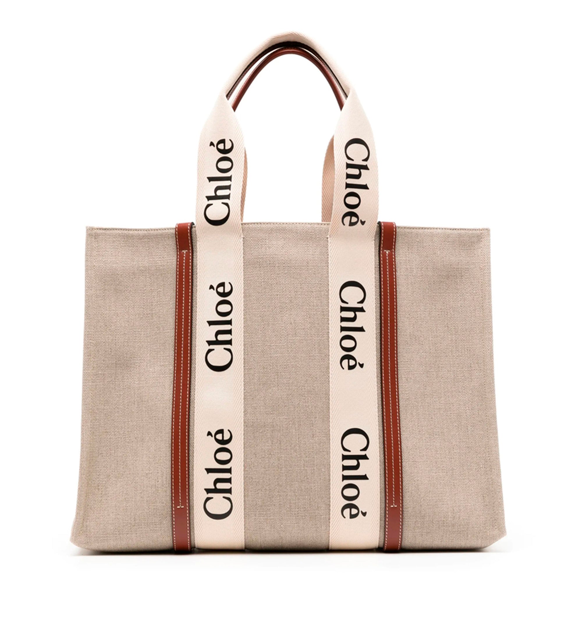 Chloé bag in canvas and leather with embroidered logo