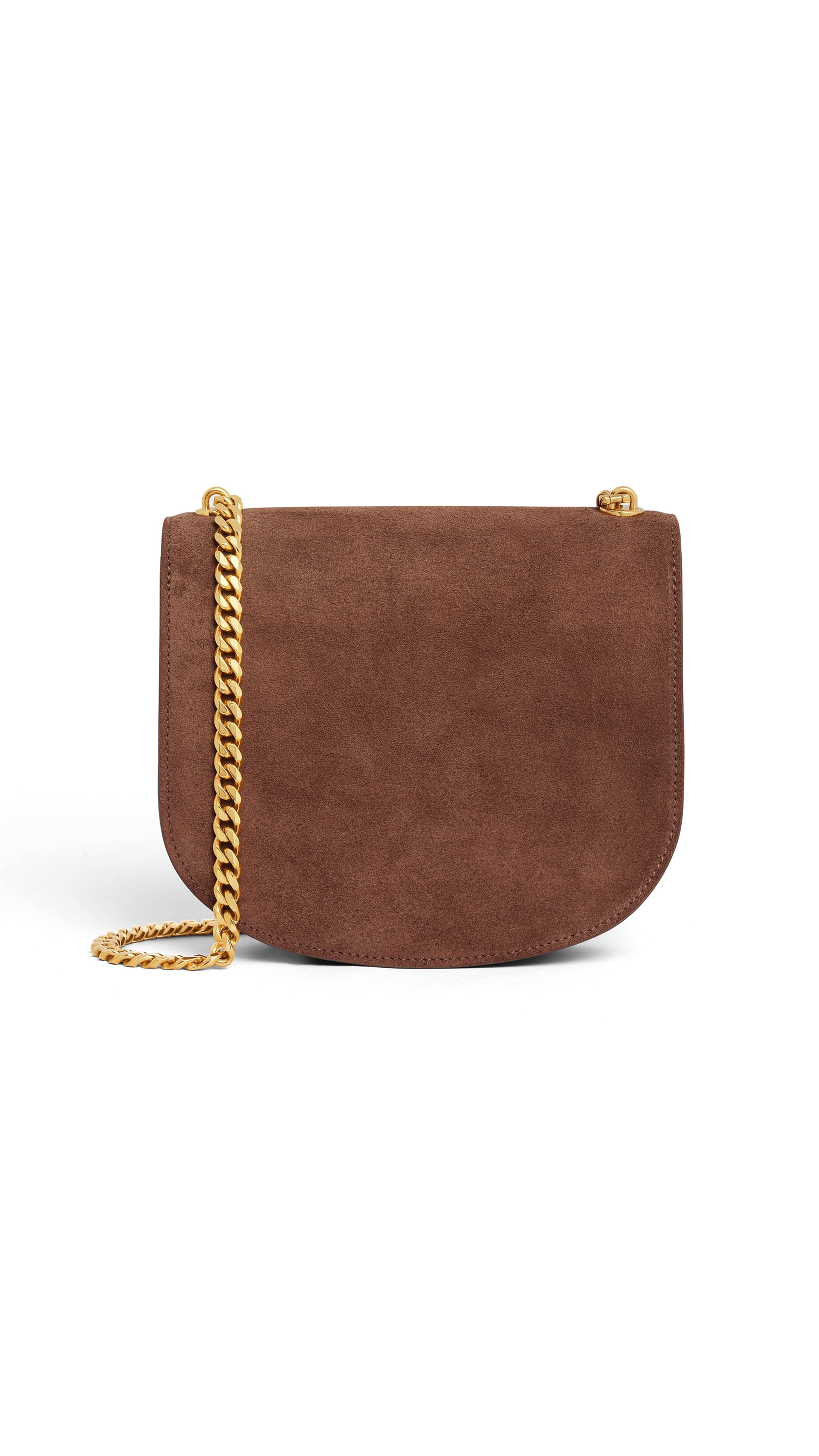 Teen Chain Besace Triomphe in Suede Calfskin - Brown