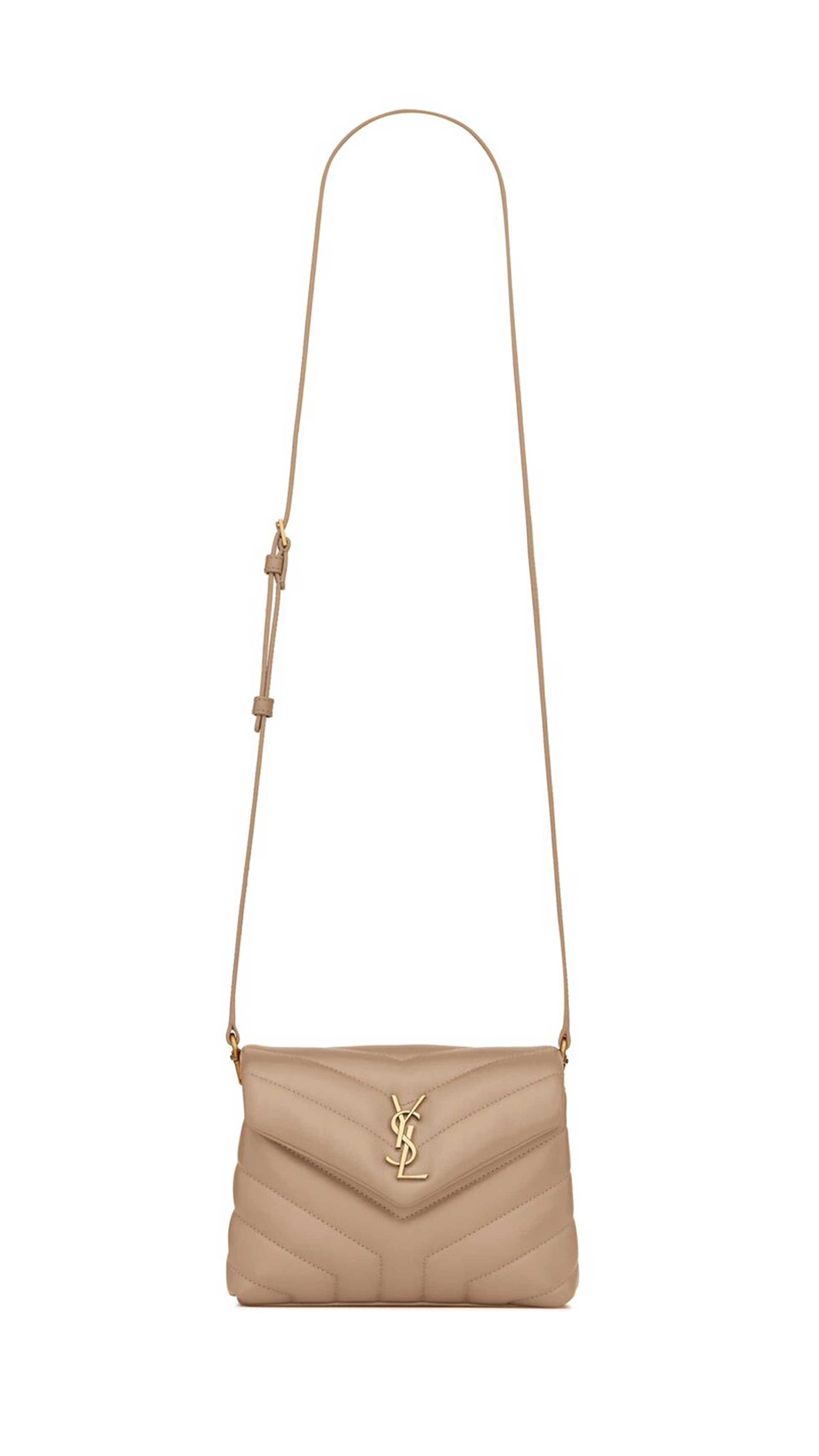 White Loulou Toy Strap Bag - Mini, Quilted Y Leather, YSL