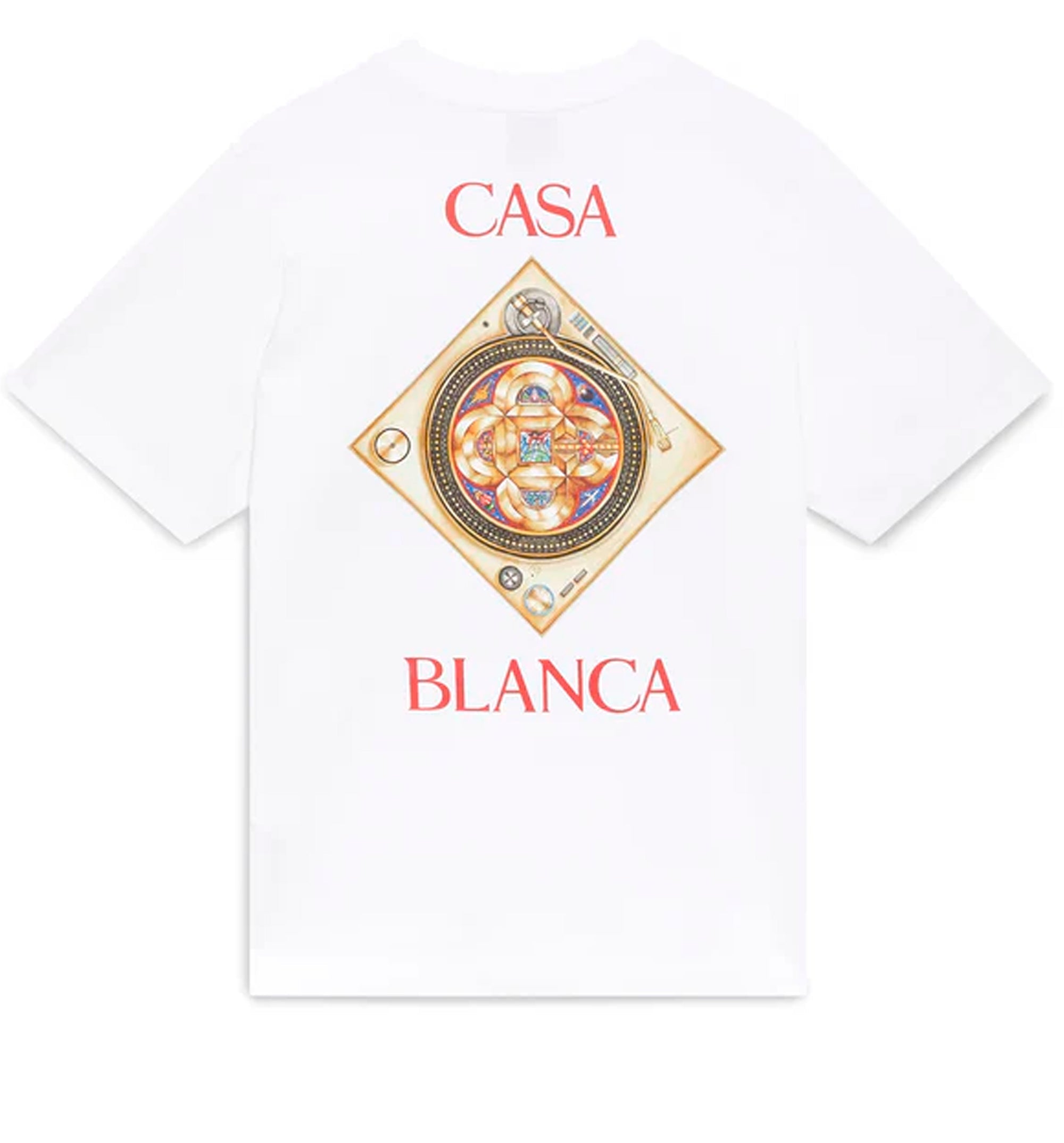 White Plafond Orne De Musique Short Sleeve T‑Shirt