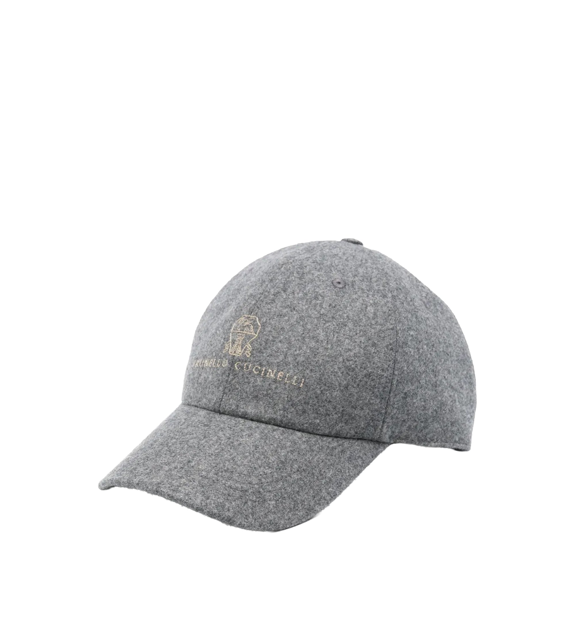 Virgin wool flannel baseball cap with embroidered logo