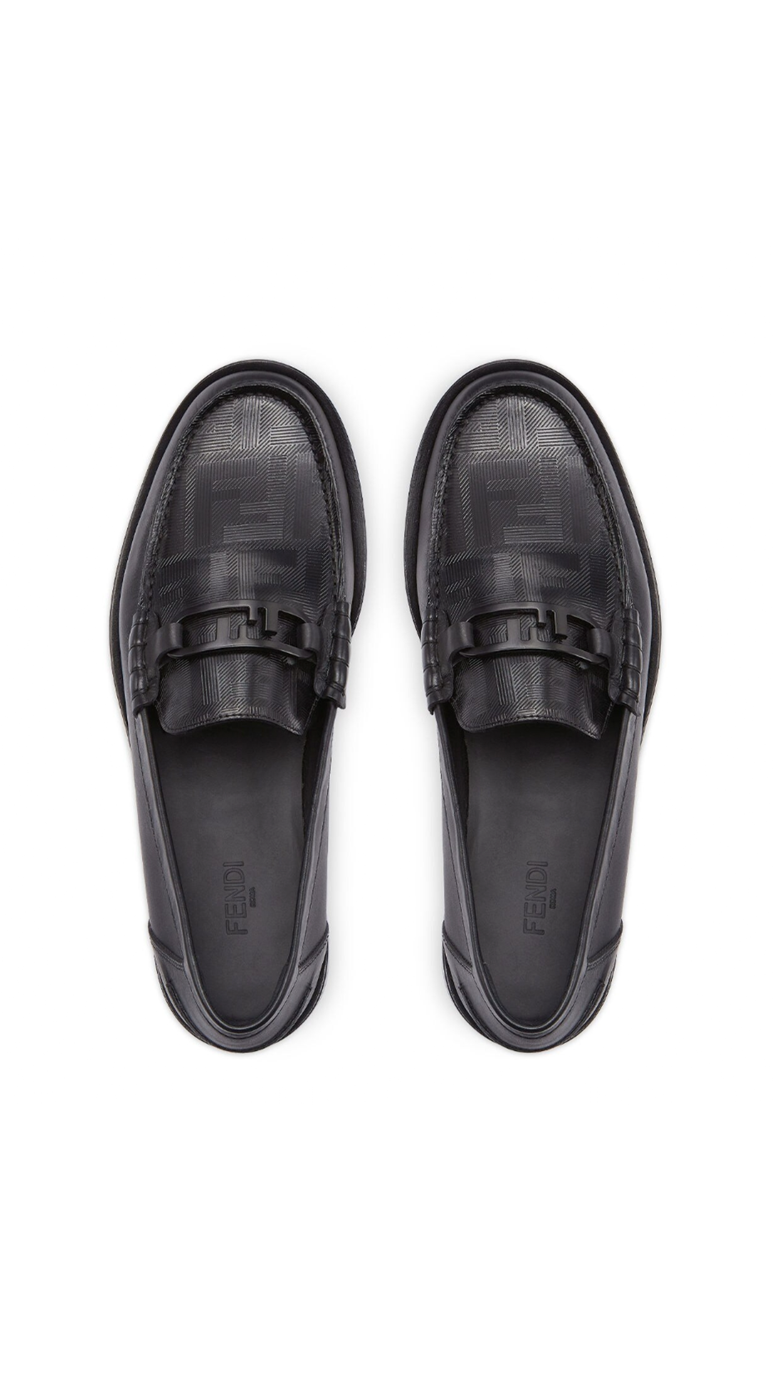 FF Leather Loafers - Black