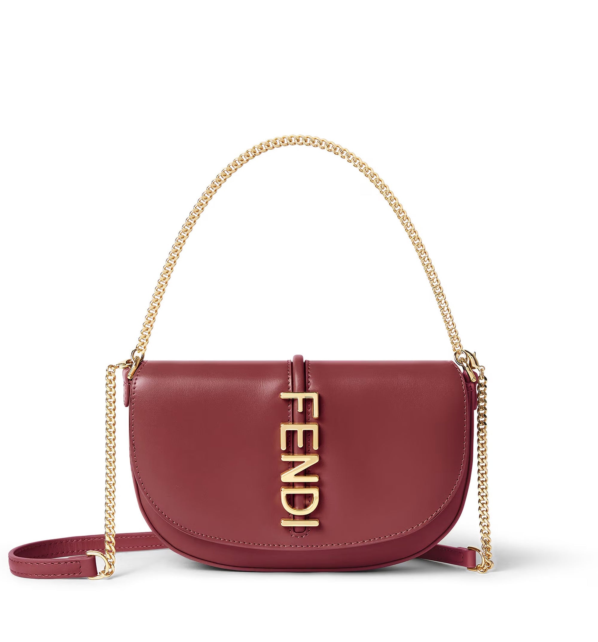 Wallet on Chain Fendigraphy leather crossbody bag