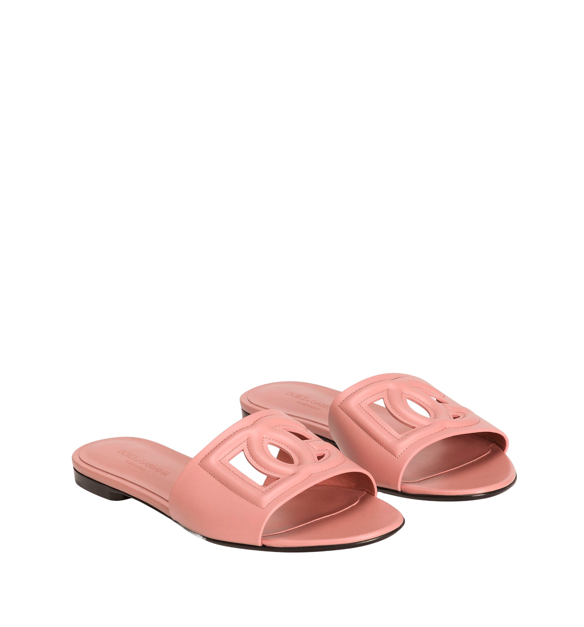Calfskin sliders with DG logo