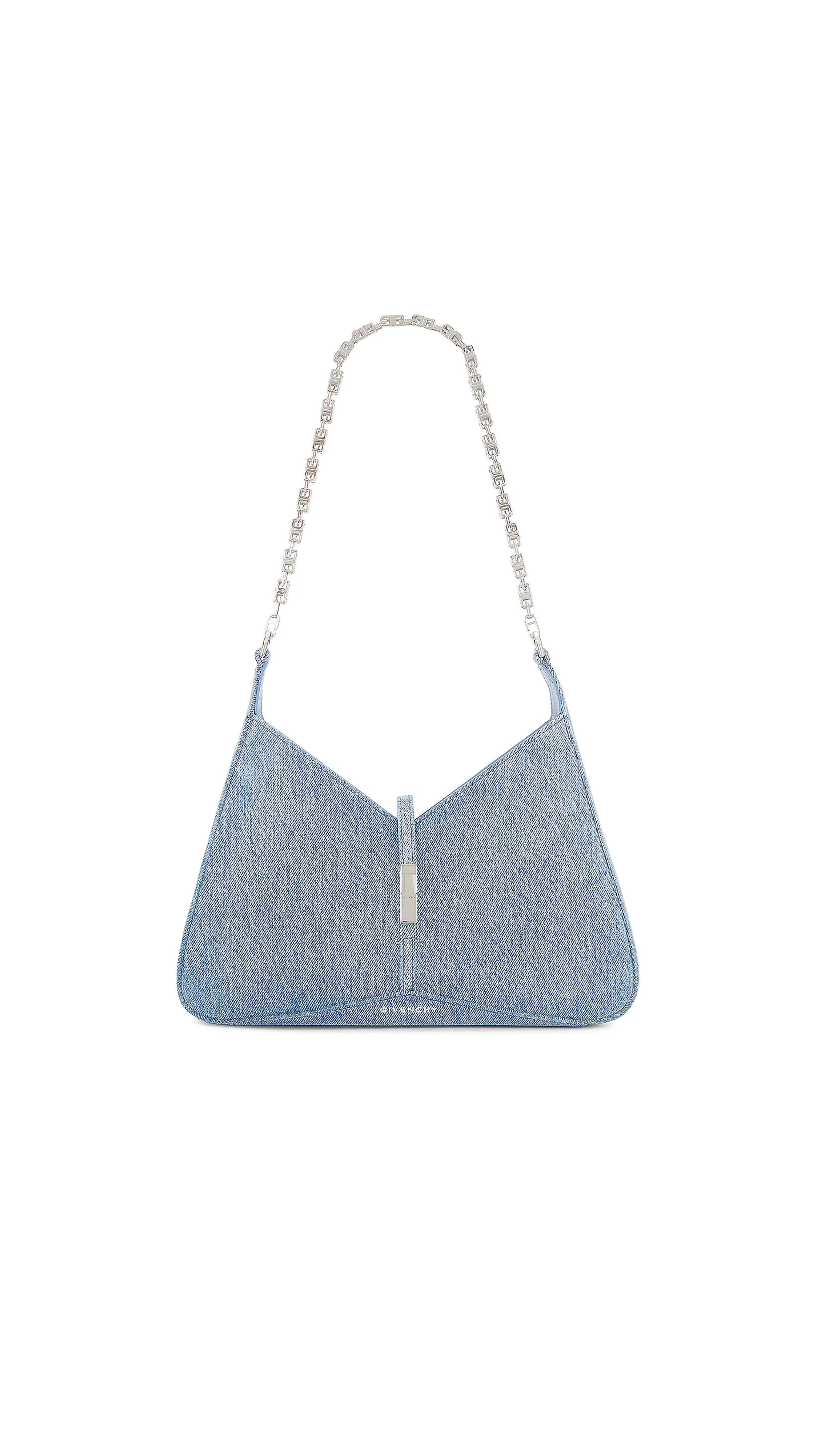 Small Cut Out Zipped Bag - Denim