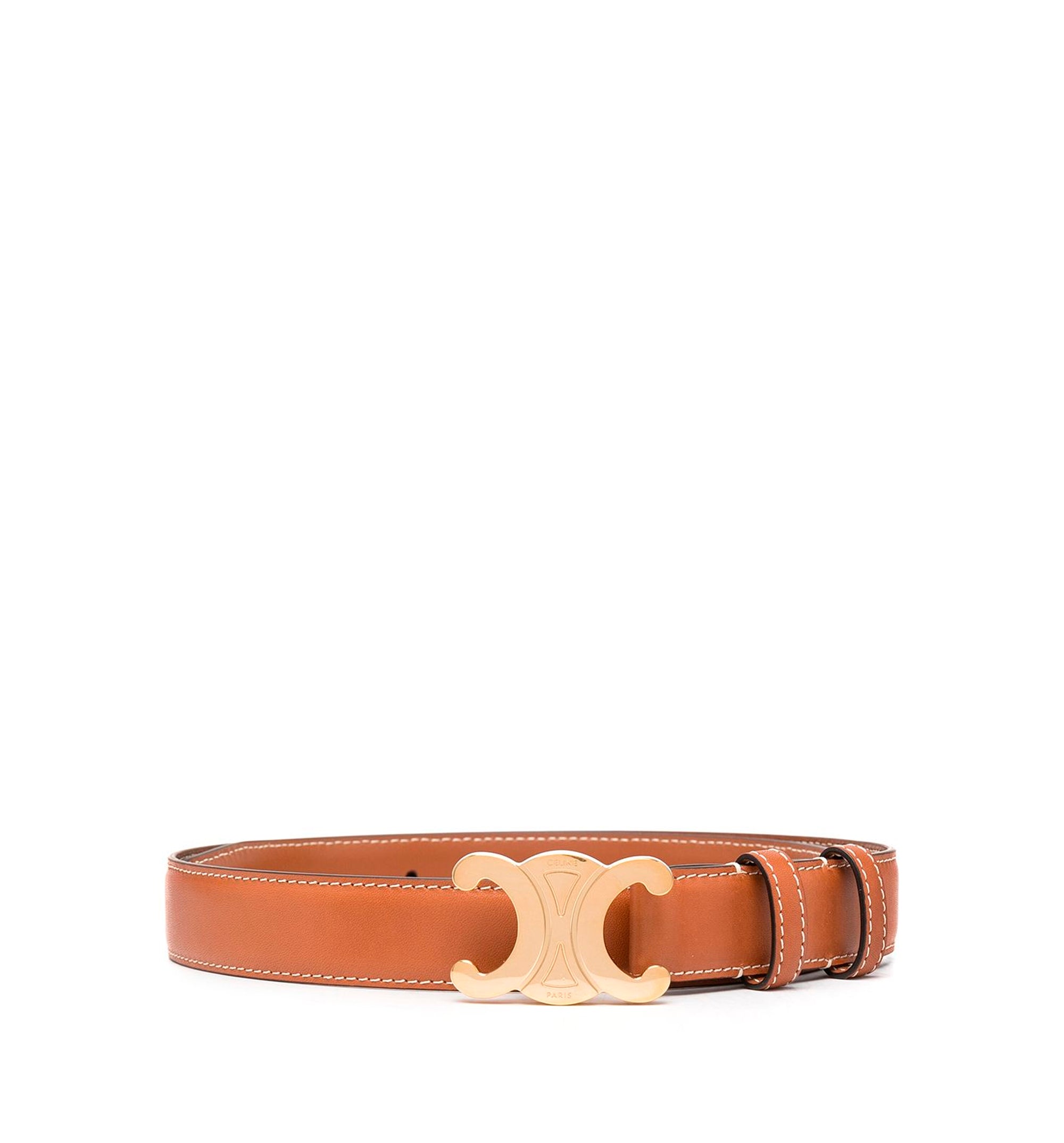 Medium Triomphe Belt 2.5cm in Tan