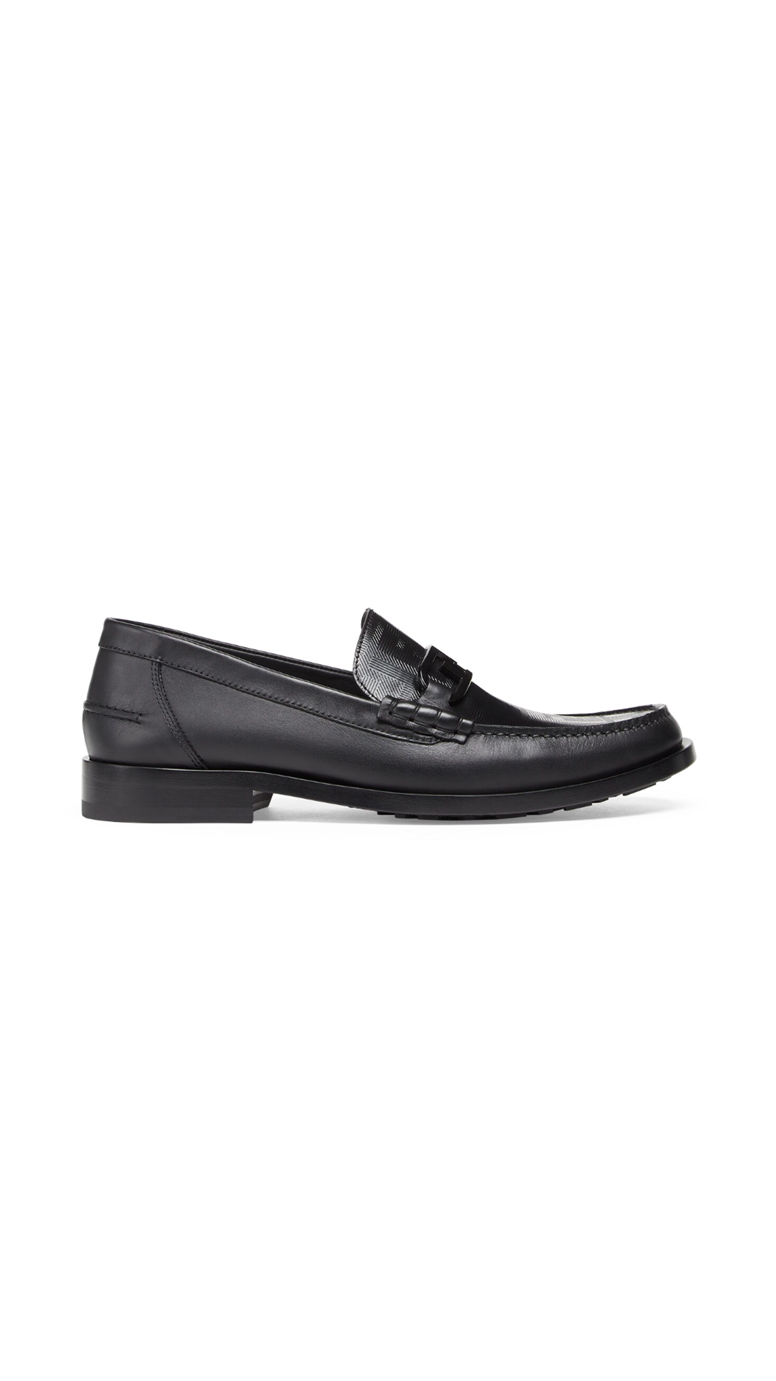 FF Leather Loafers - Black