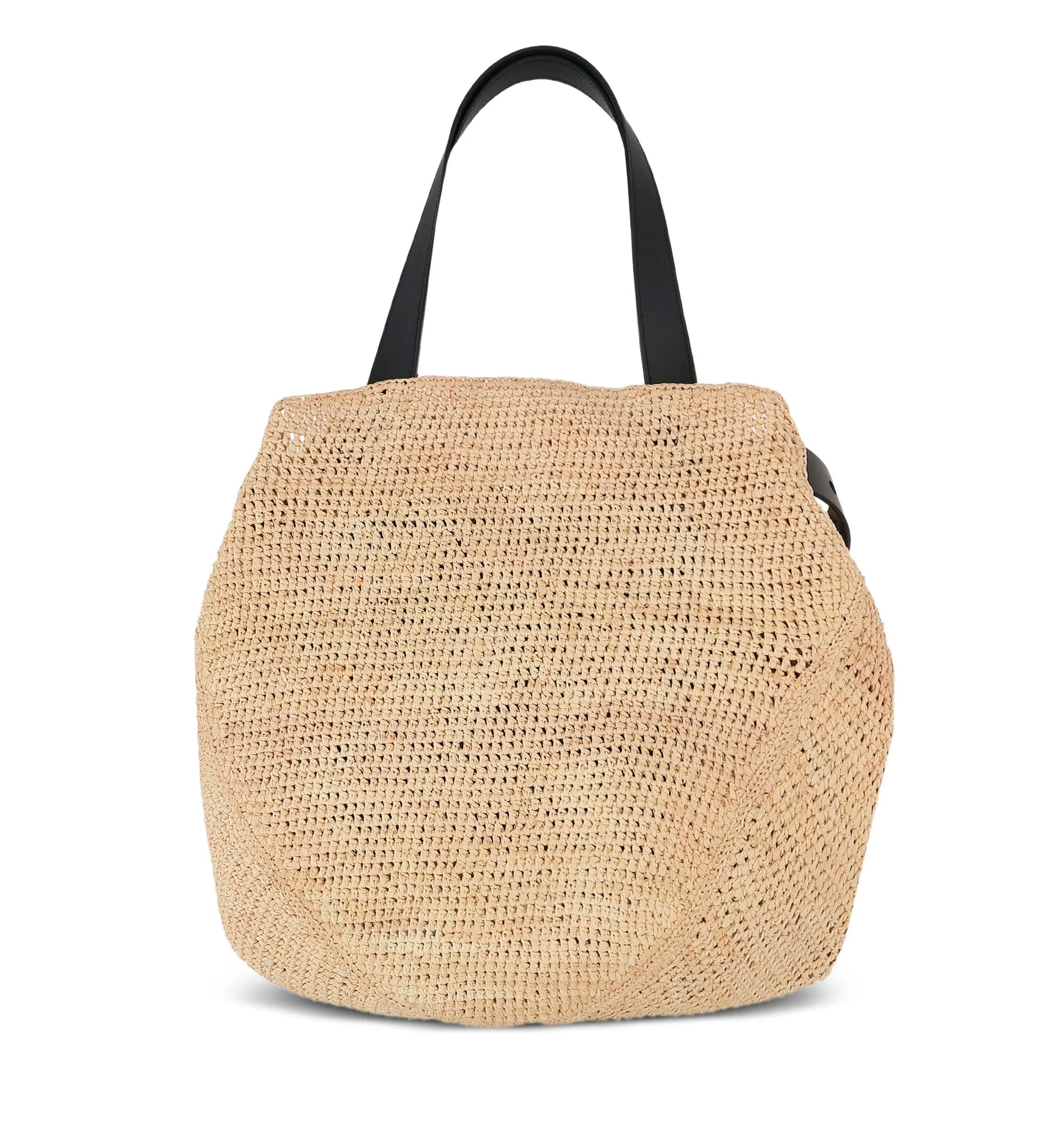 Medium Punch Hole raffia shoulder bag