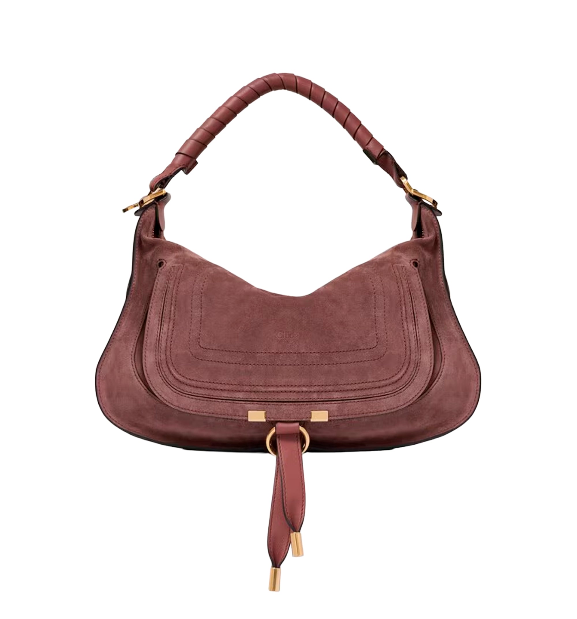 Small Marcie shoulder bag in suede leather
