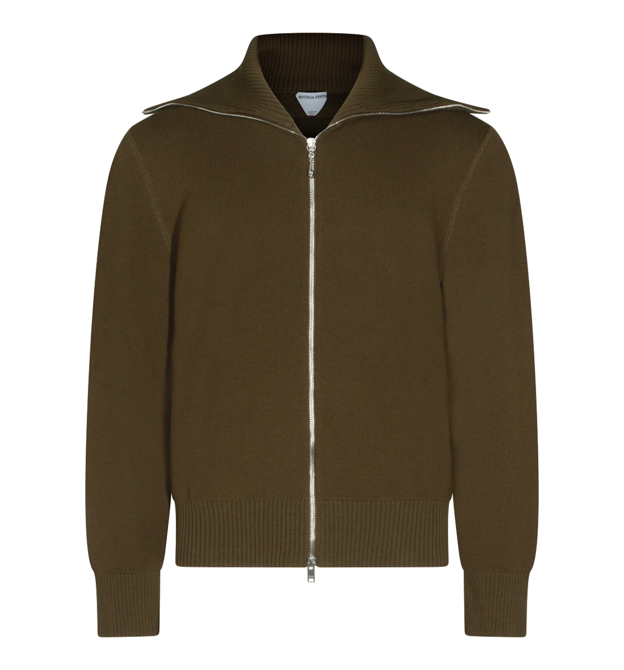 Wool And Cotton Zip-Up Cardigan