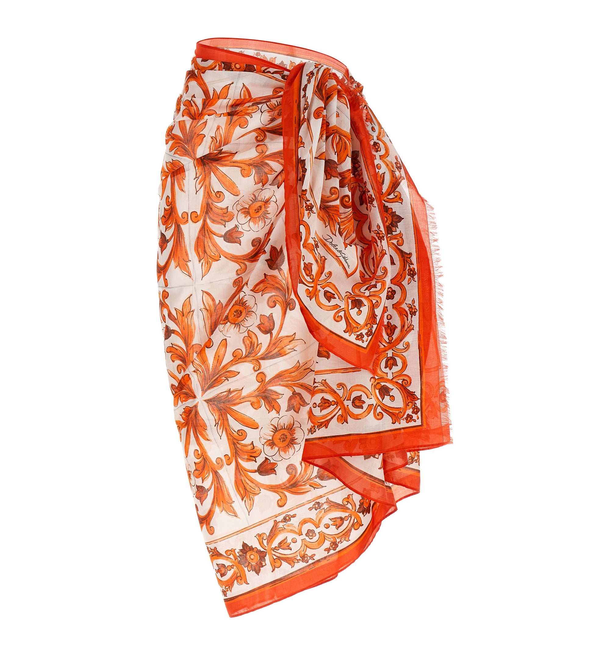 Majolica-print batiste sarong