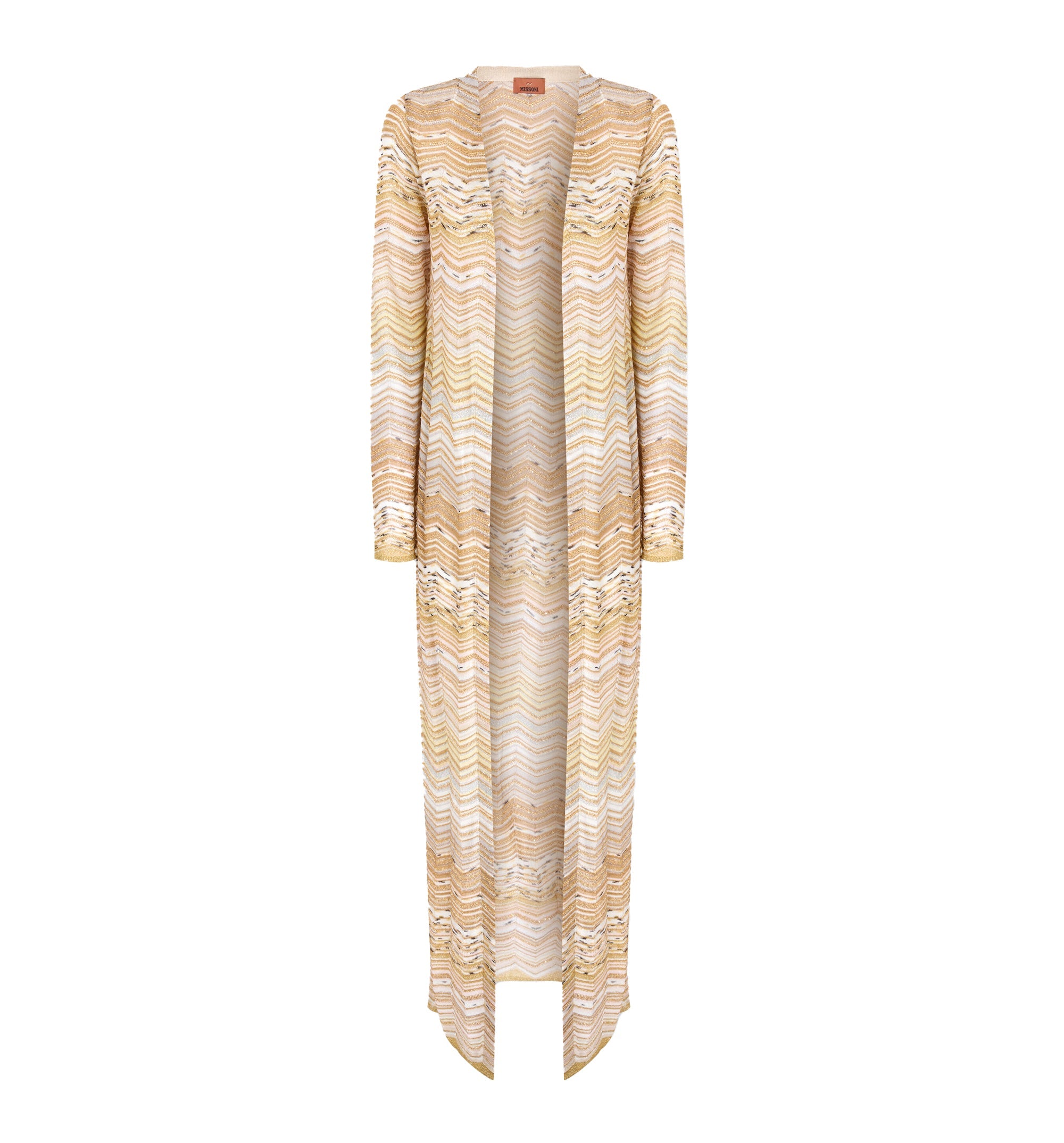 Long Cardigan With A Chevron Pattern With Sequins