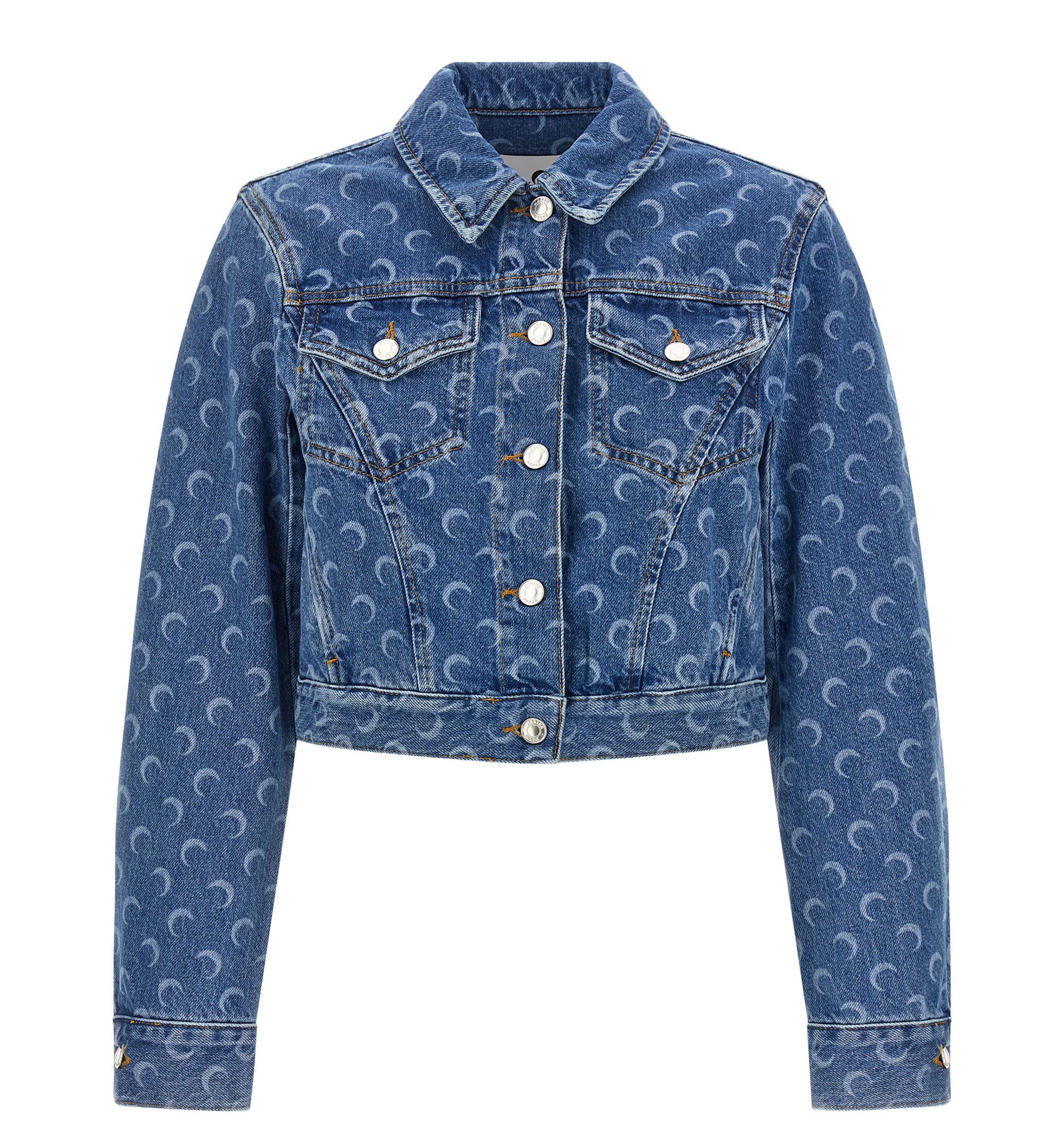 Moon Laser Denim Cropped Jacket