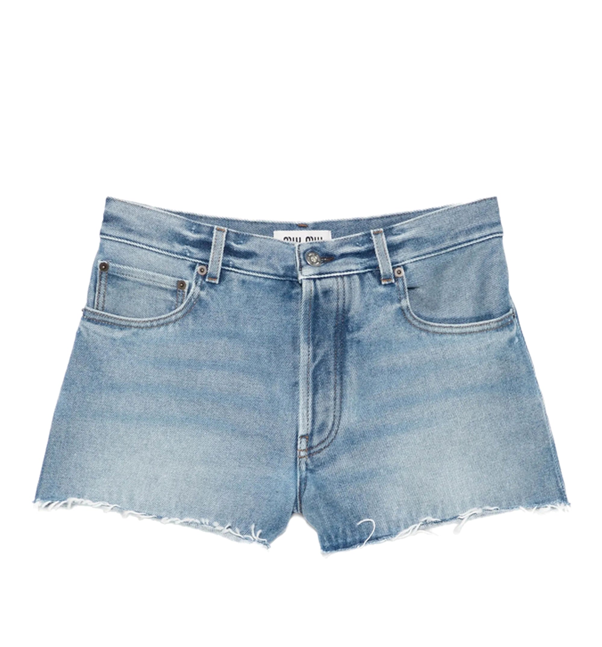 Washed Denim Shorts