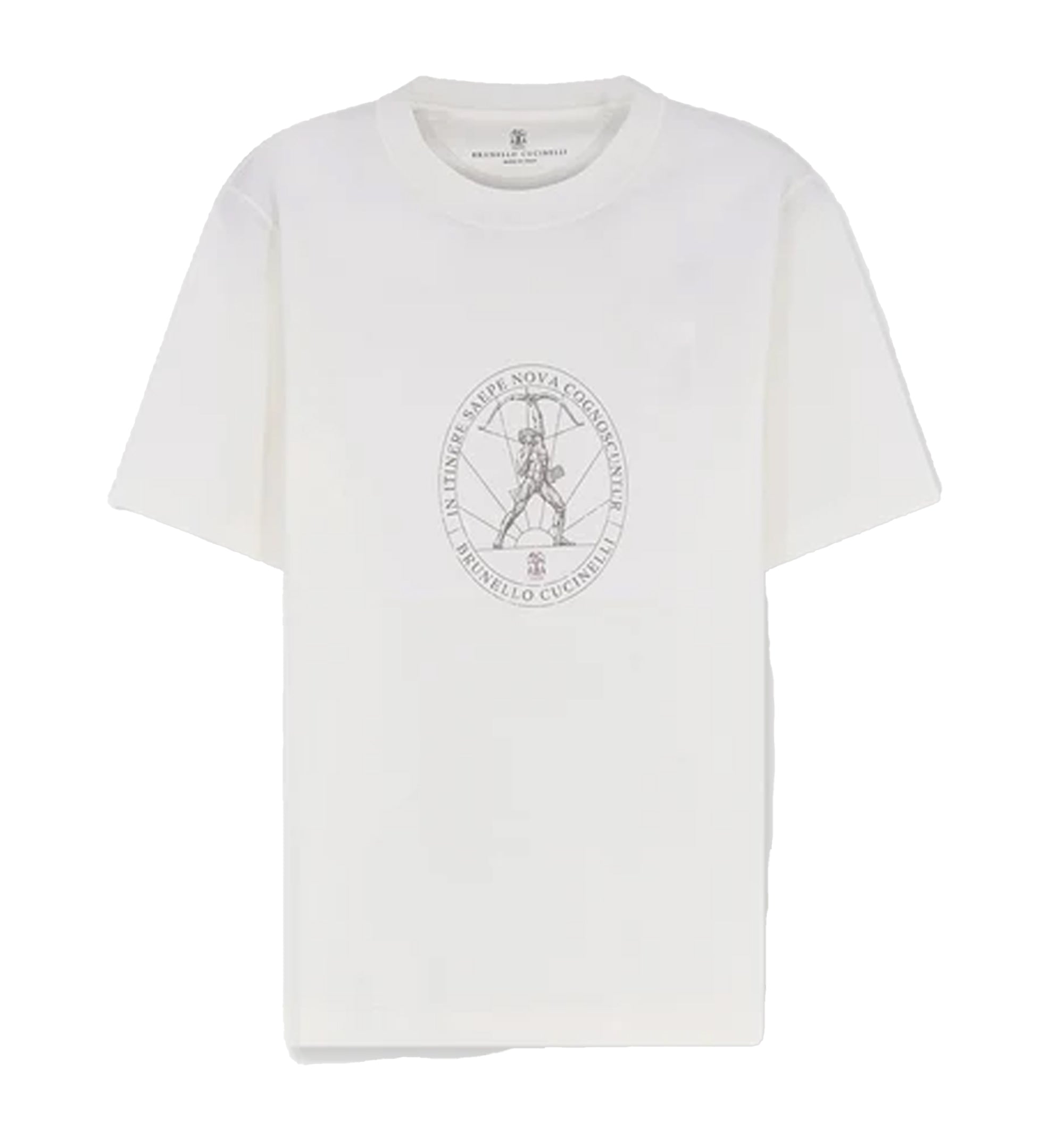 Cotton jersey crew neck T-shirt with print