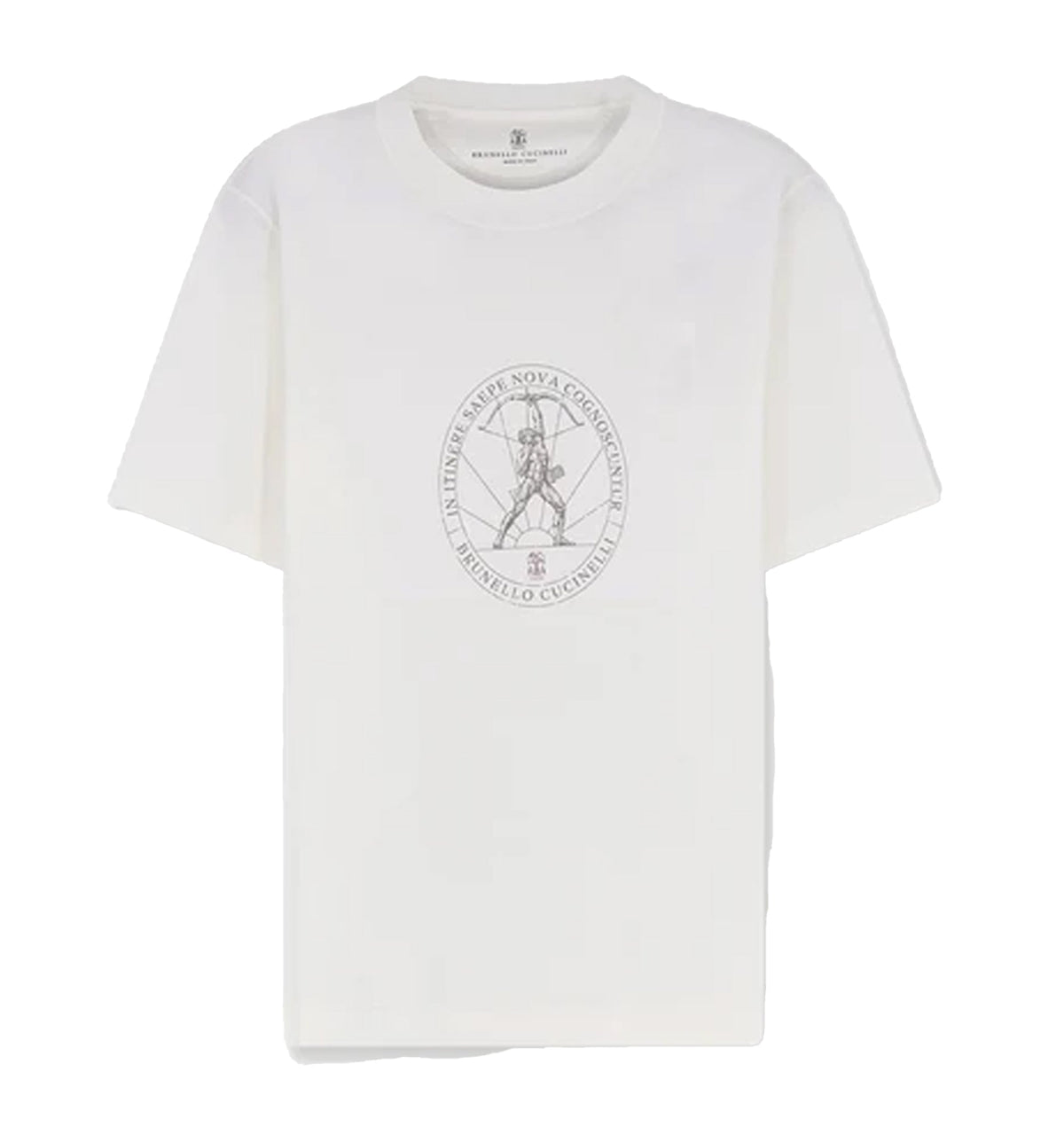 Cotton jersey crew neck T-shirt with print