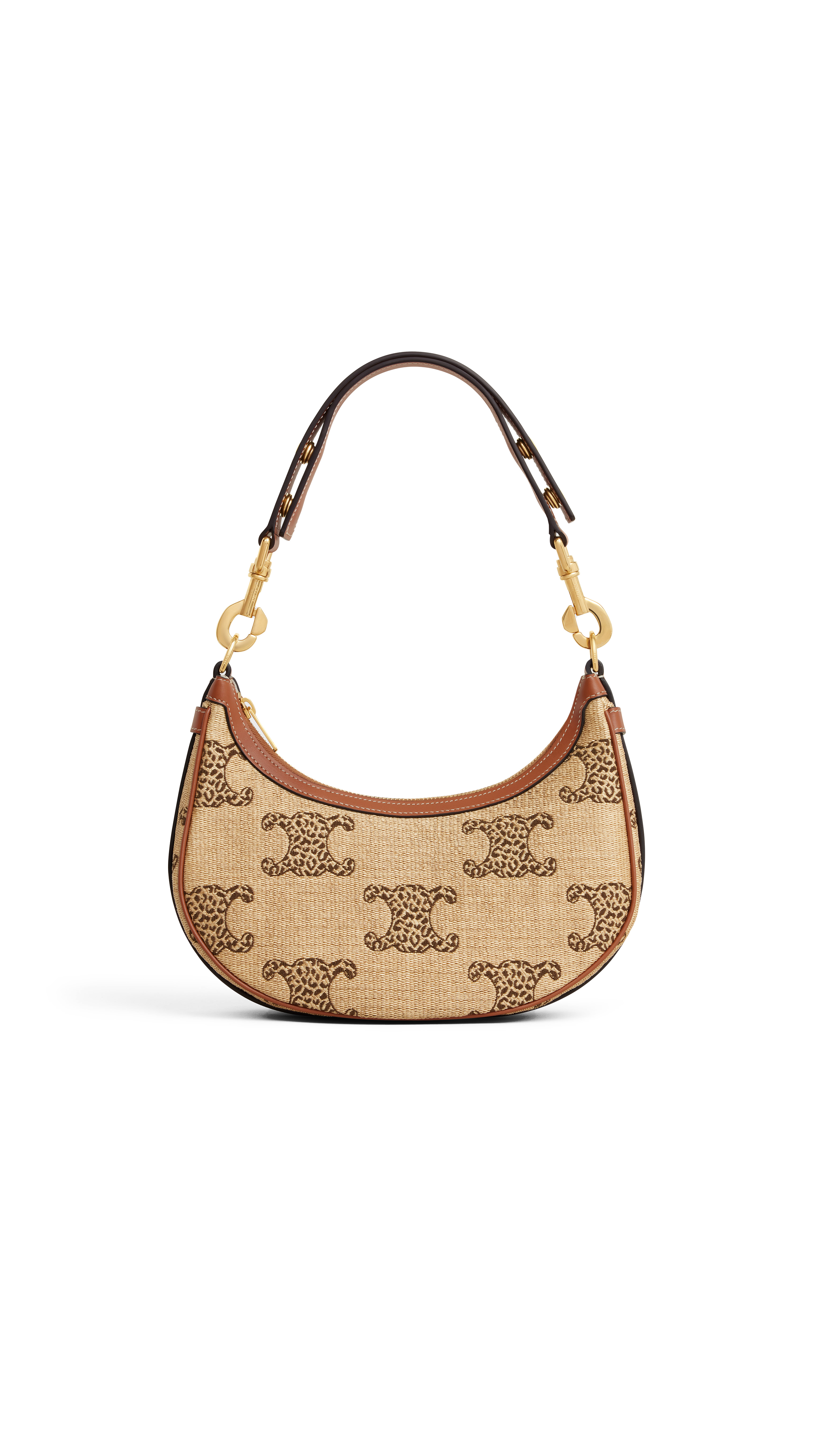 Medium Ava Strap Bag in Monogram Textile - Beige/Tan