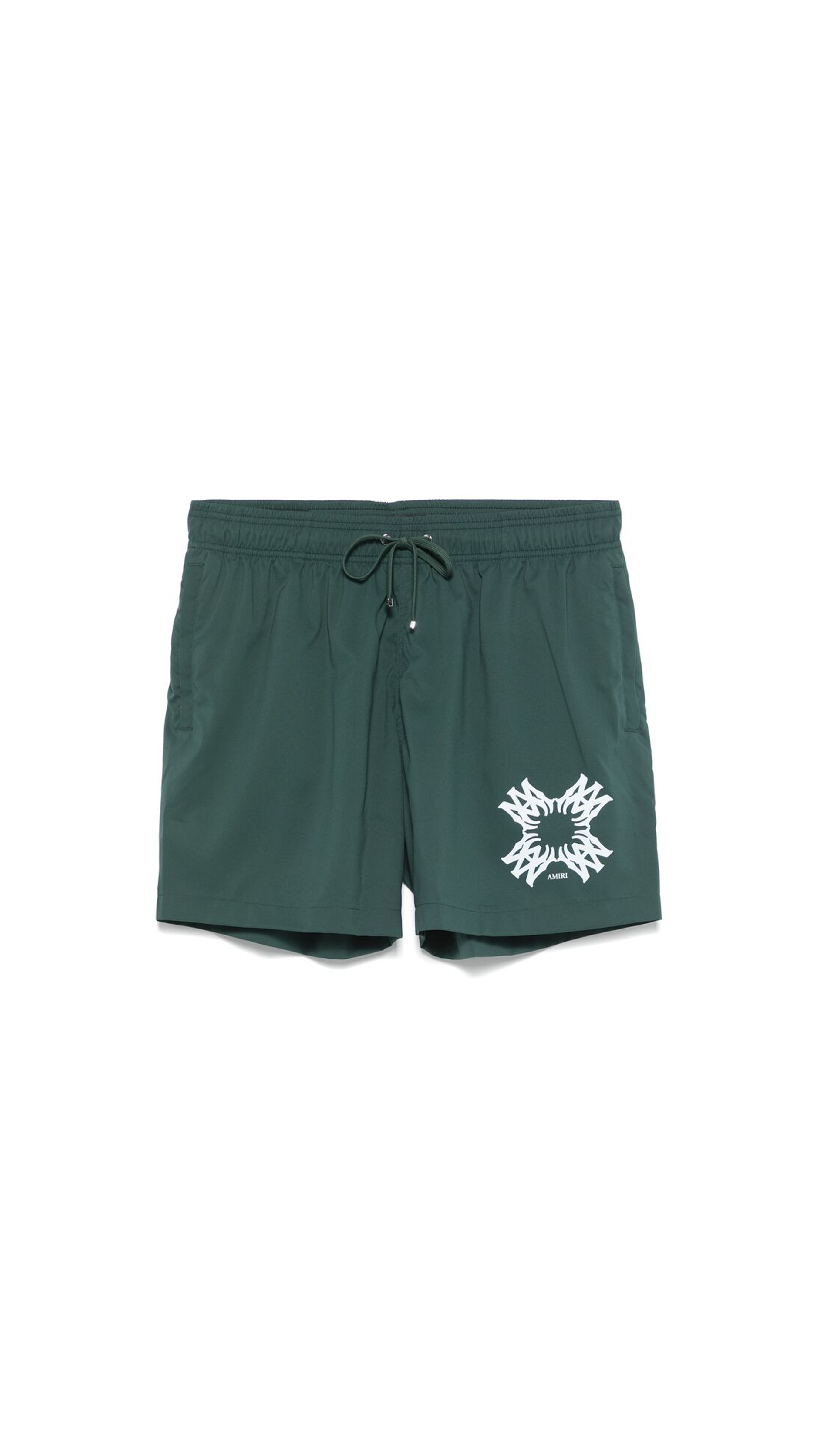 Quad Print Swim Shorts - Evergreen