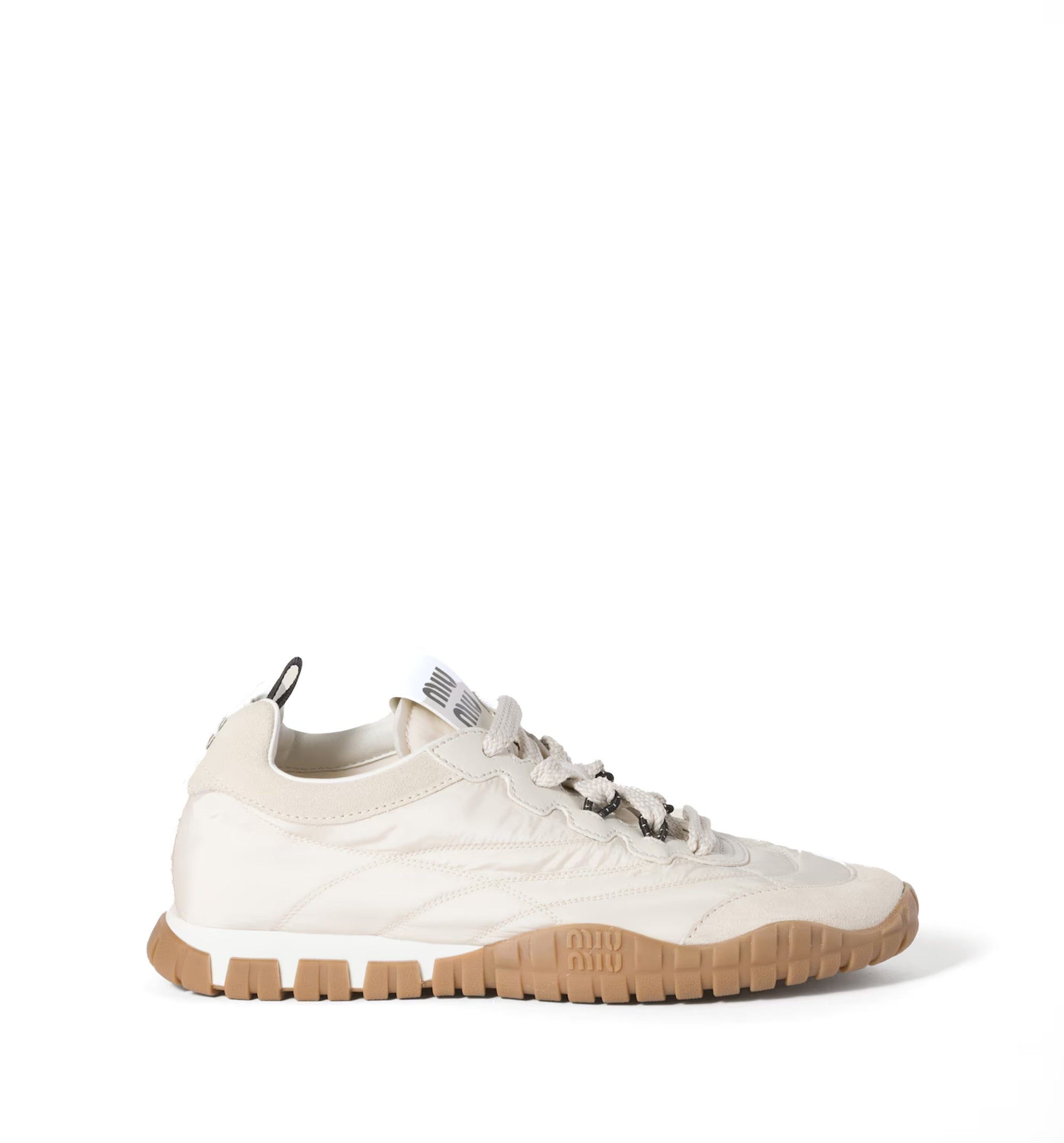 Tyre technical fabric and suede sneakers