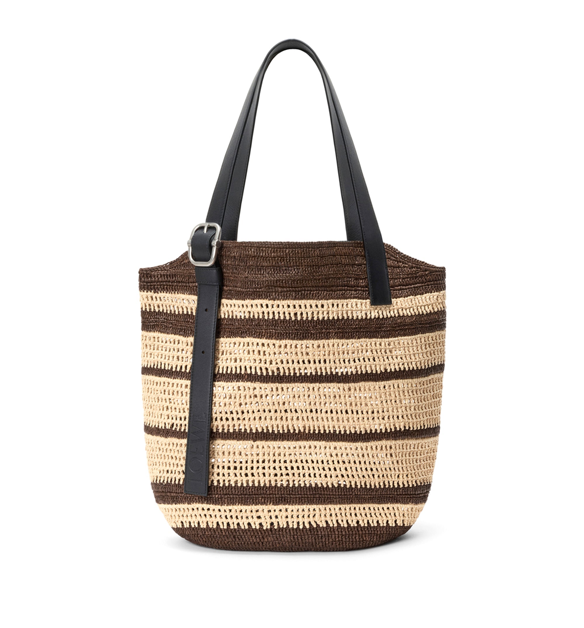 Loop basket in raffia
