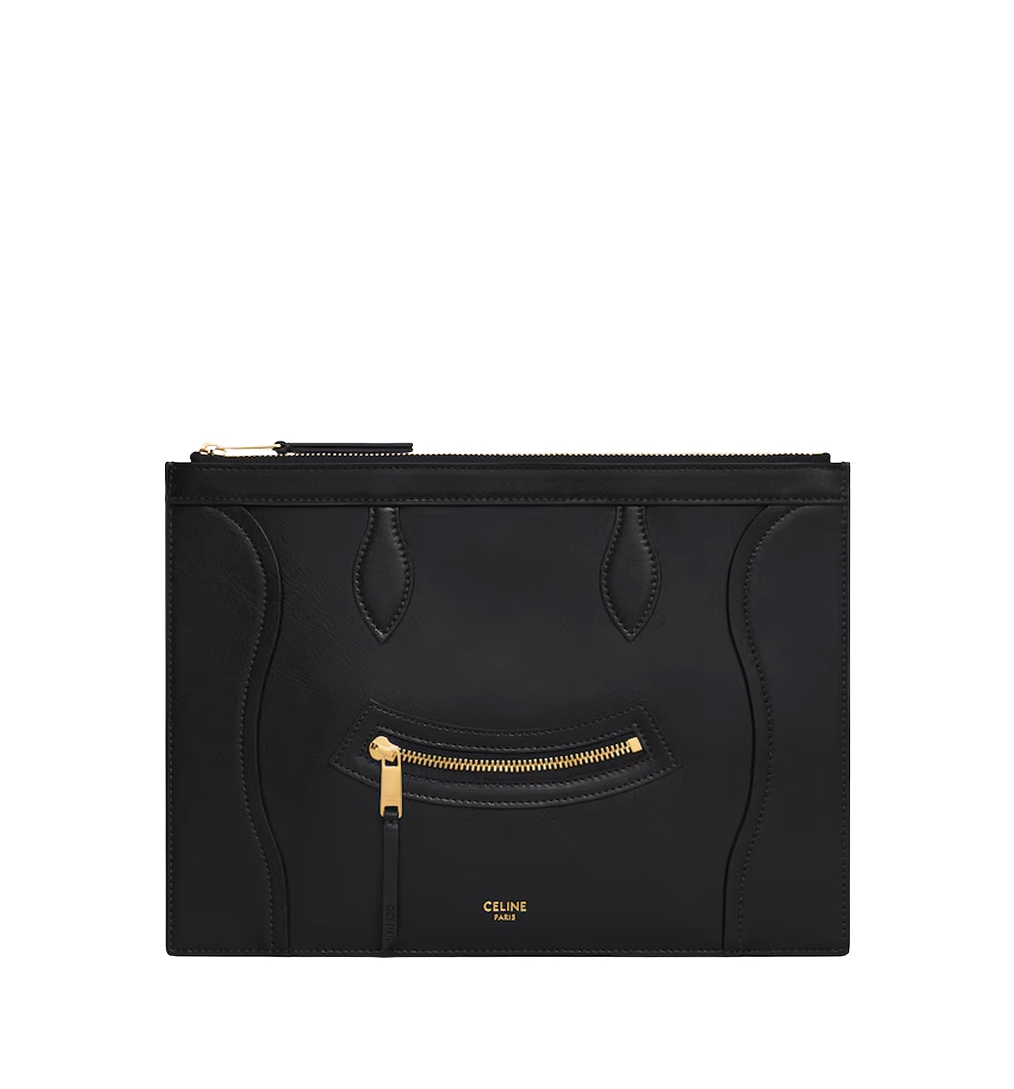 Medium Pouch In Glossy Calfskin