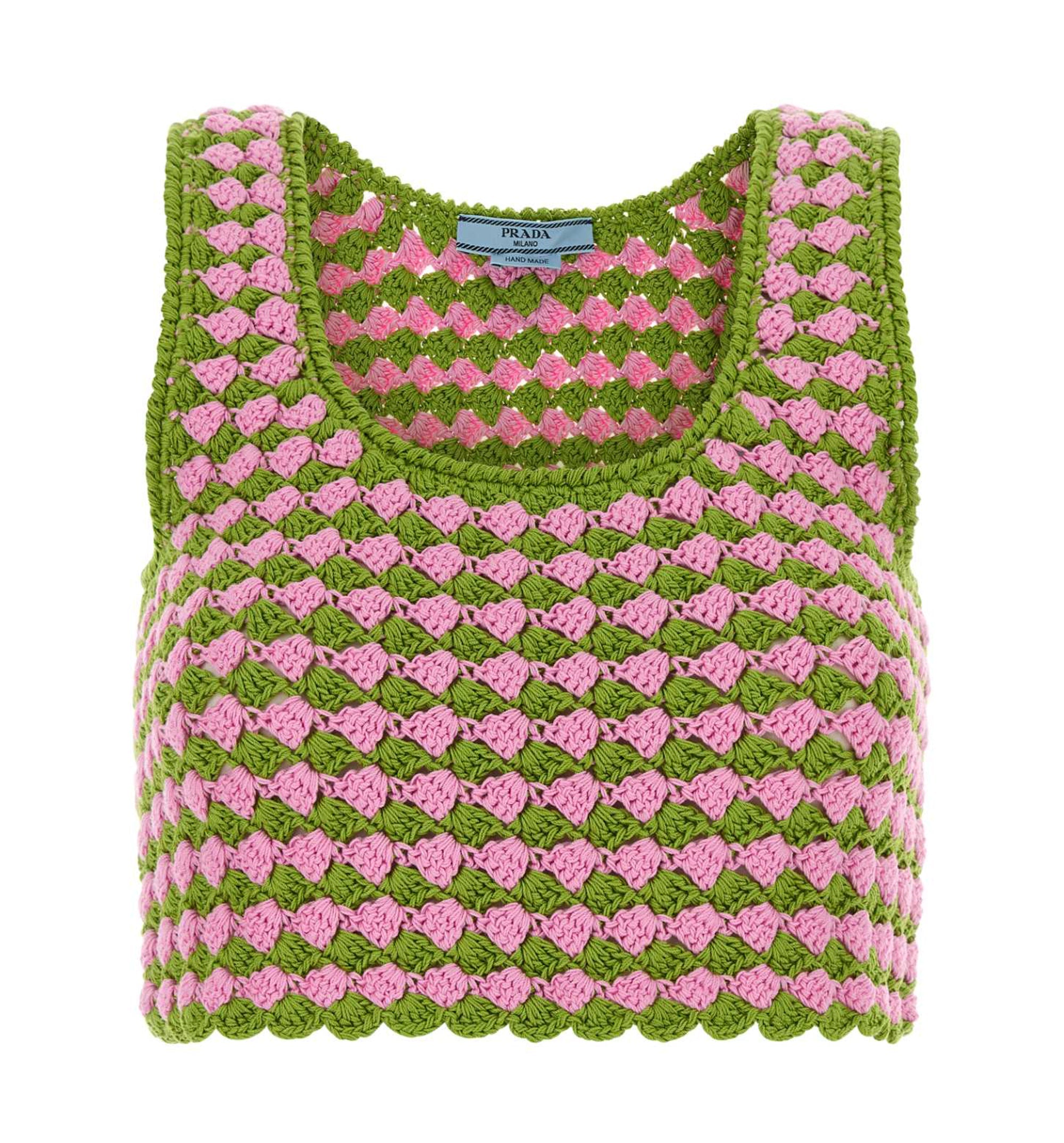 Two-Tone Crochet Crop Top