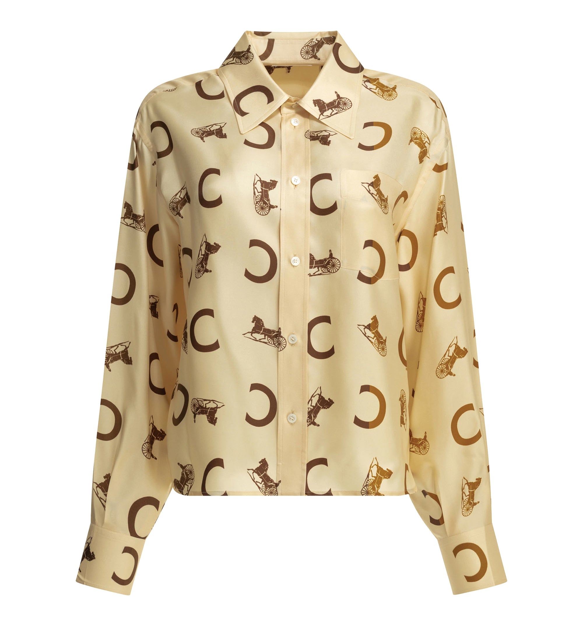 Cropped Shirt In Silk Twill