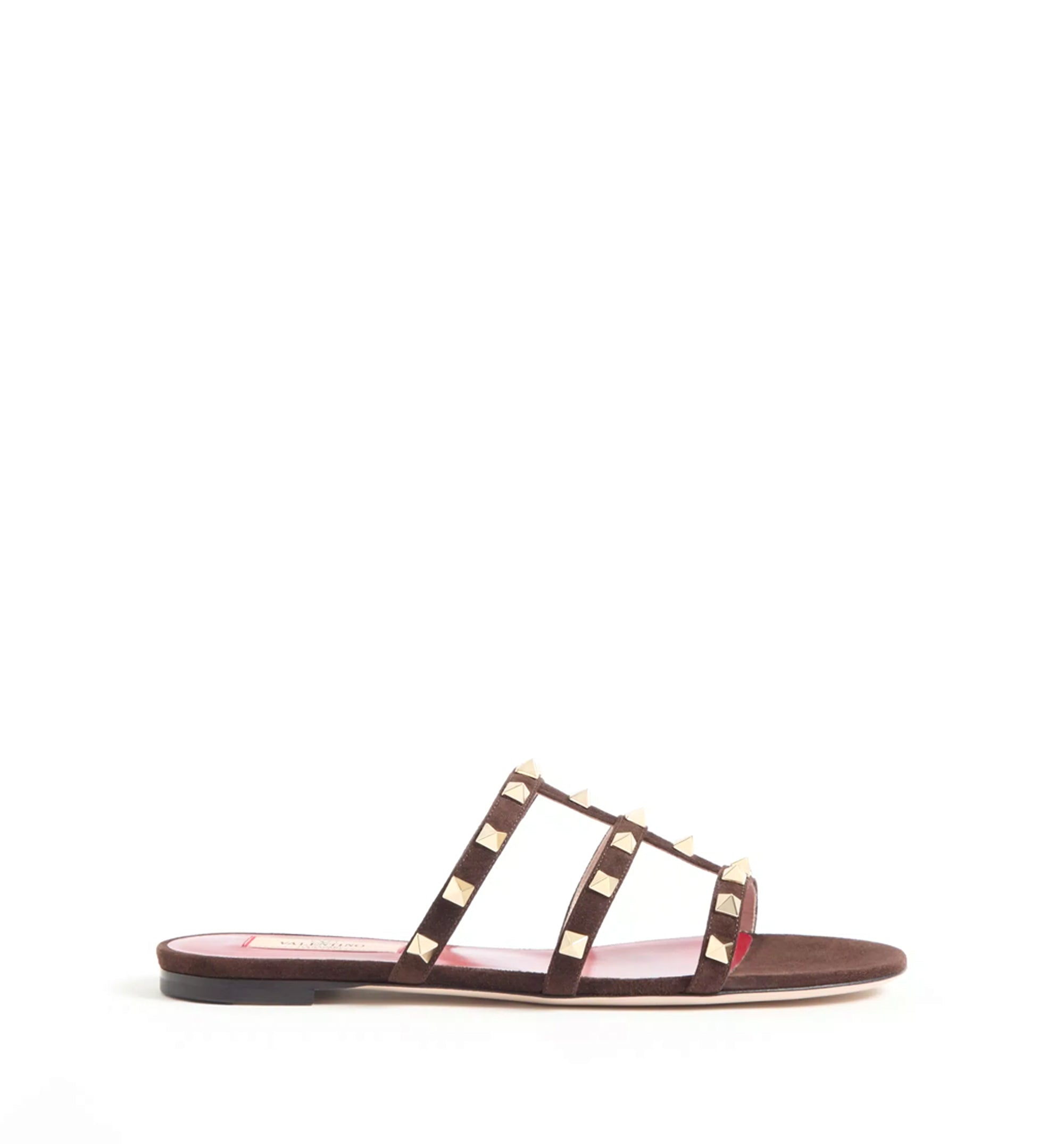 Rockstud Slide Sandal In Suede 05Mm