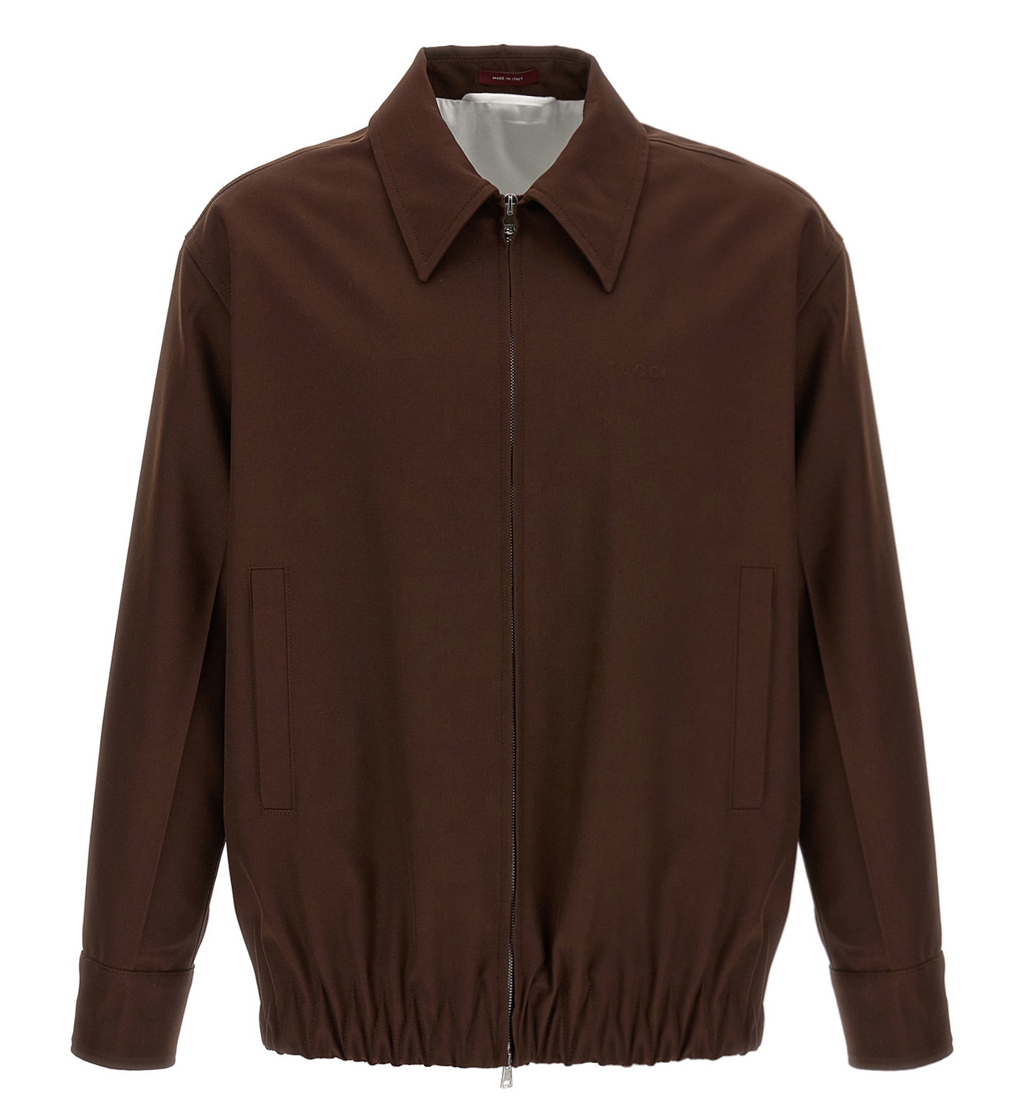 Embossed Twill Zip-Up Jacket