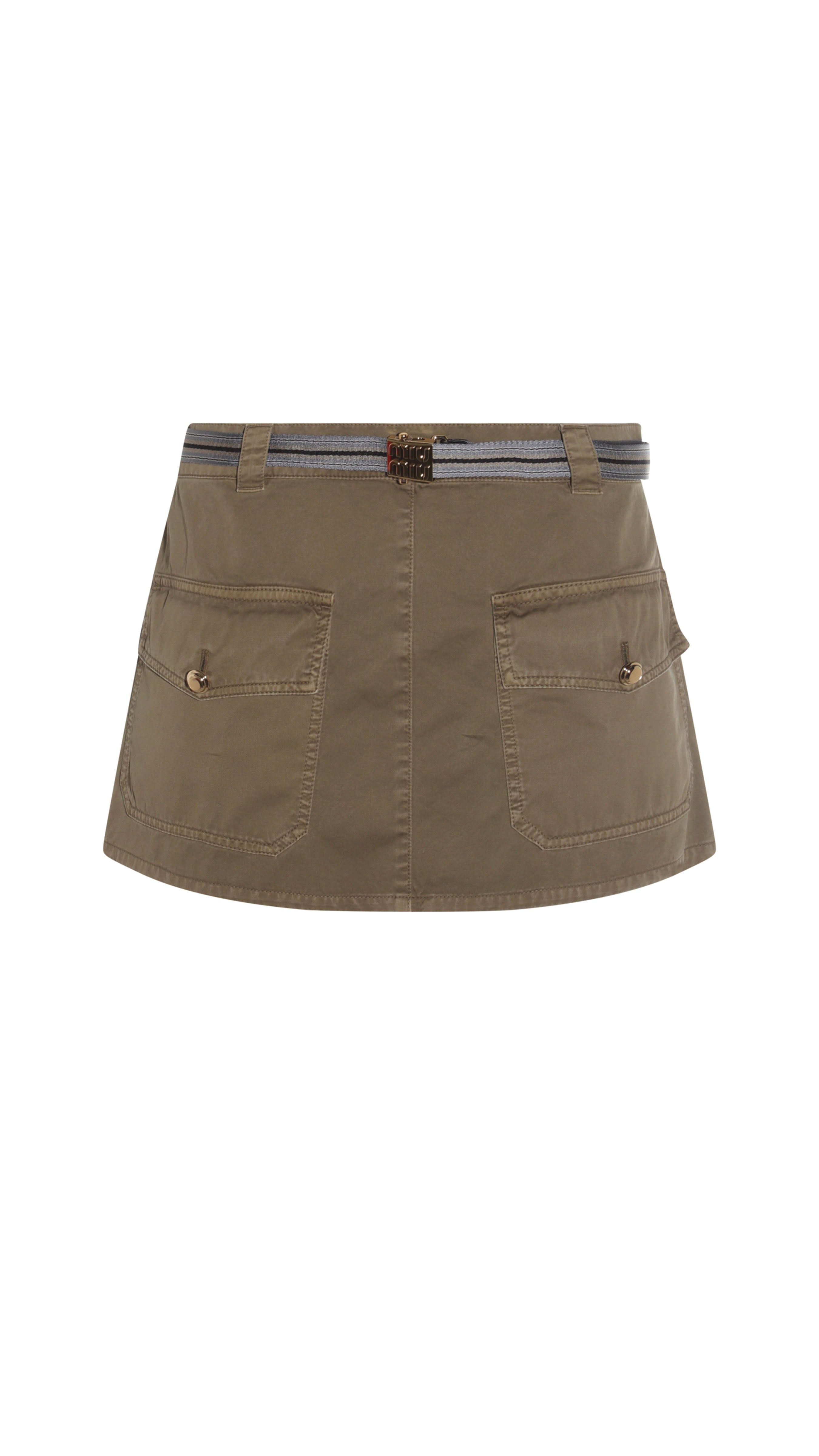 Cotton Mini Skirt - Dark Green