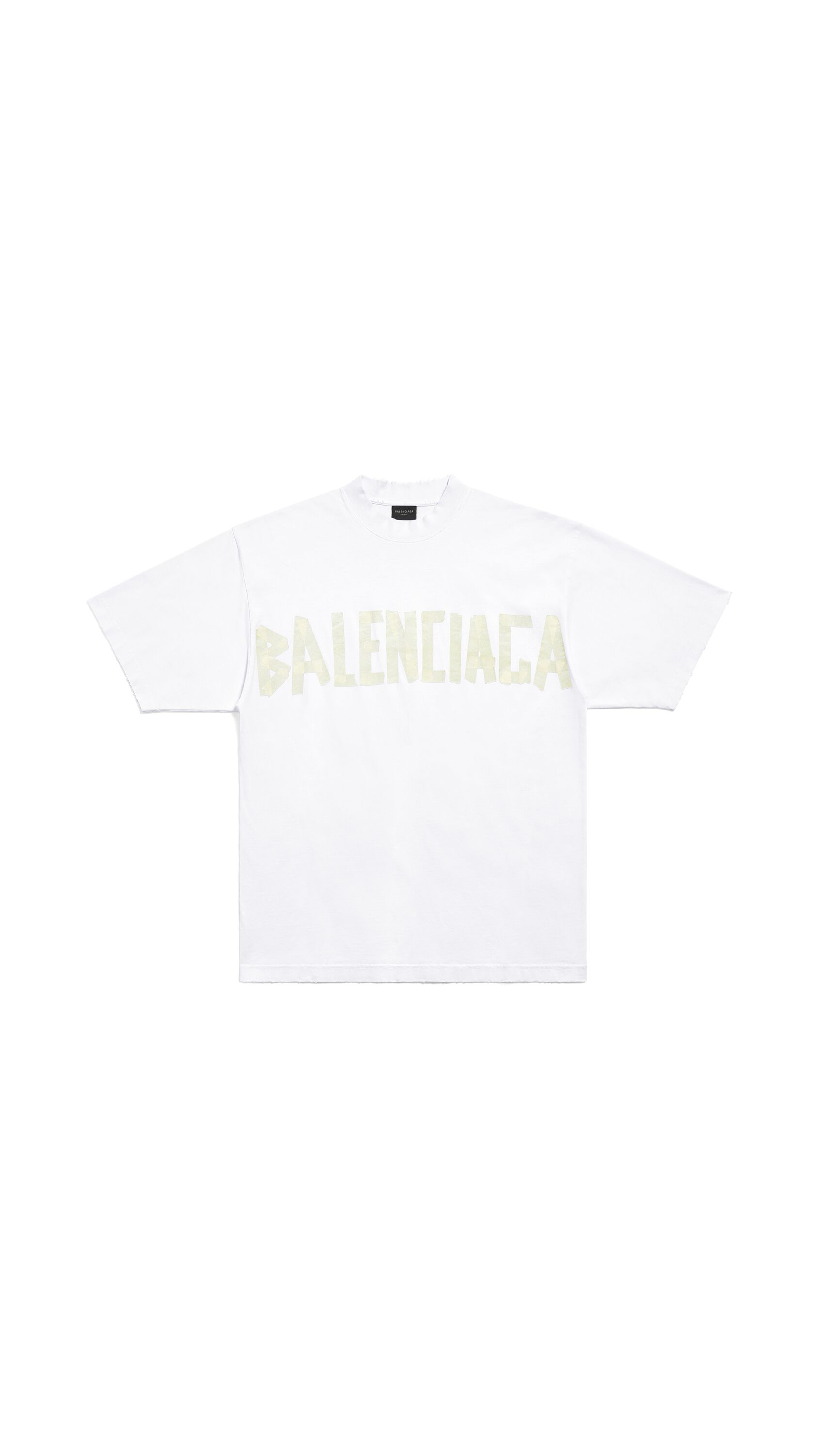 Tape Type T-shirt Medium Fit - White/Yellow