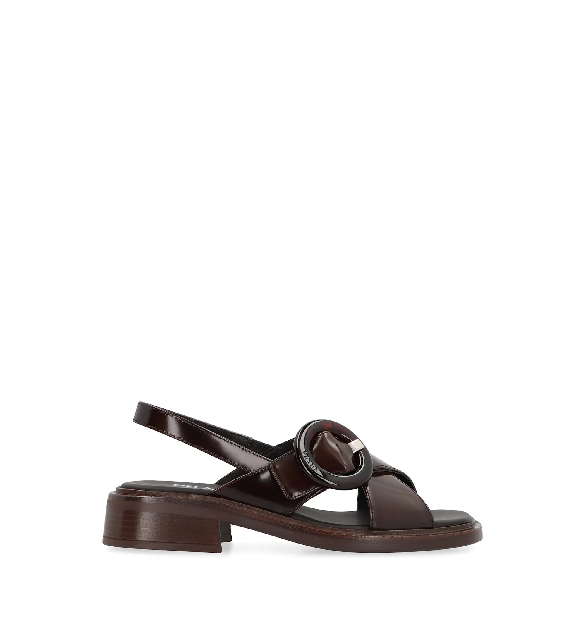 Brushed Leather Sandals With Buckle