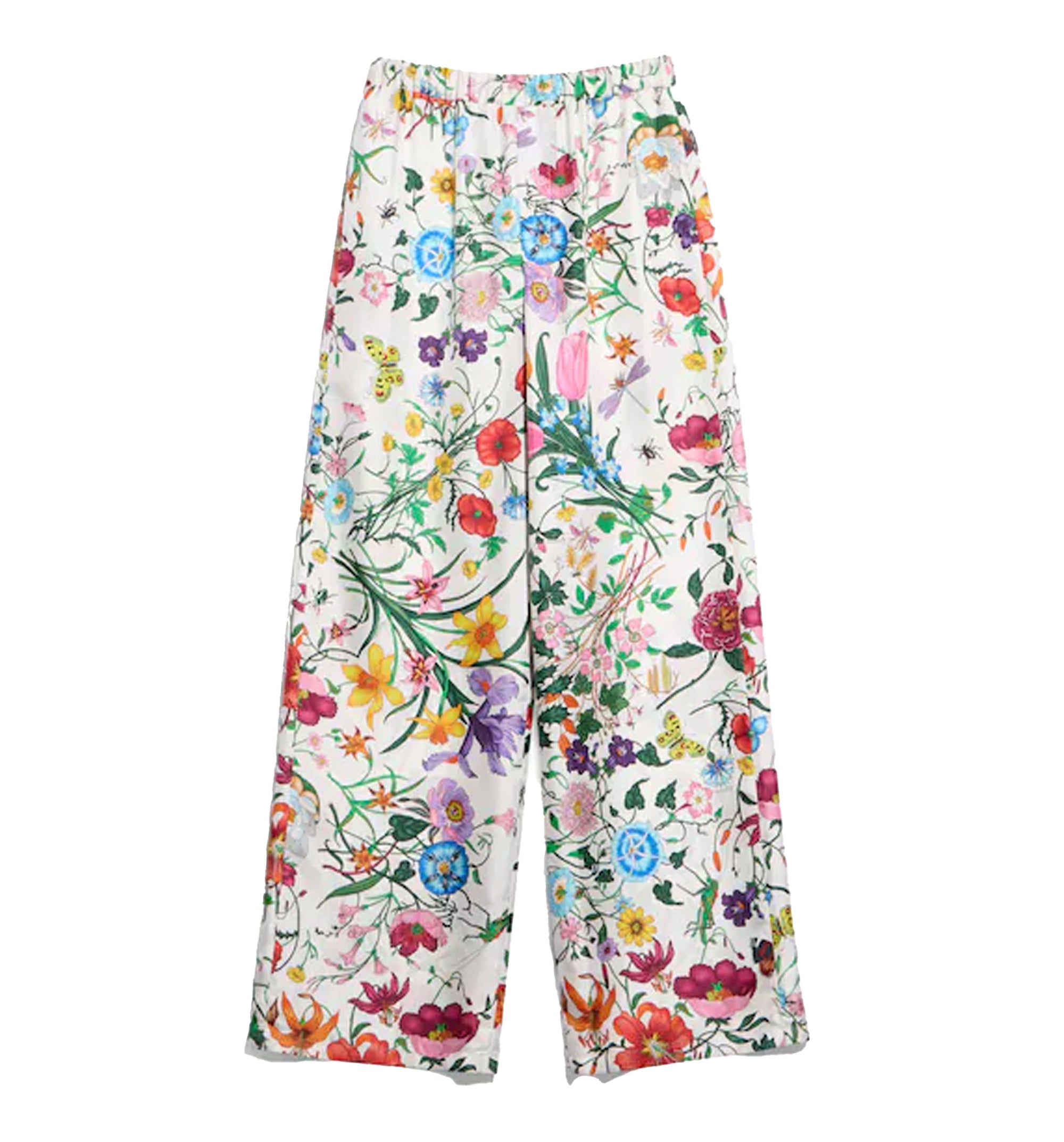 Printed silk twill pants