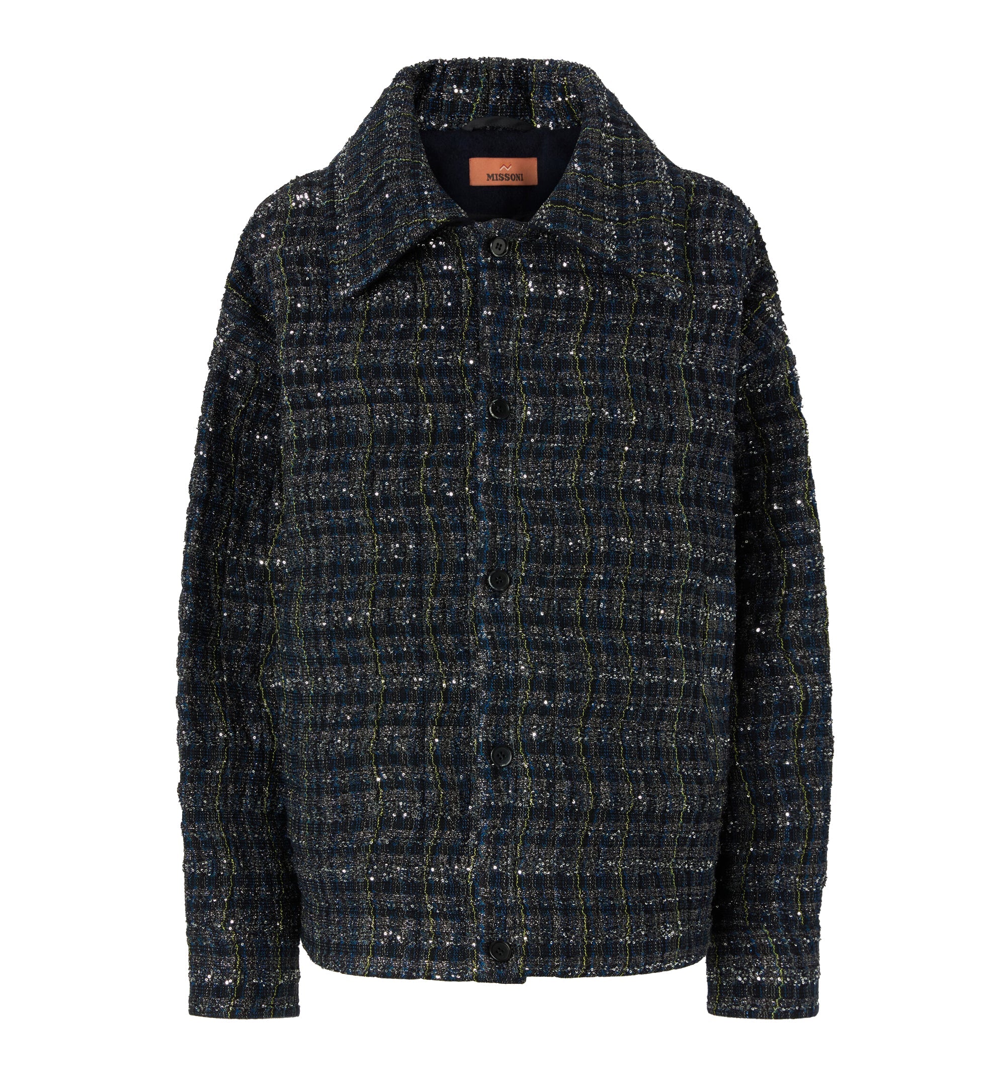 Overshirt With Wave Check Pattern