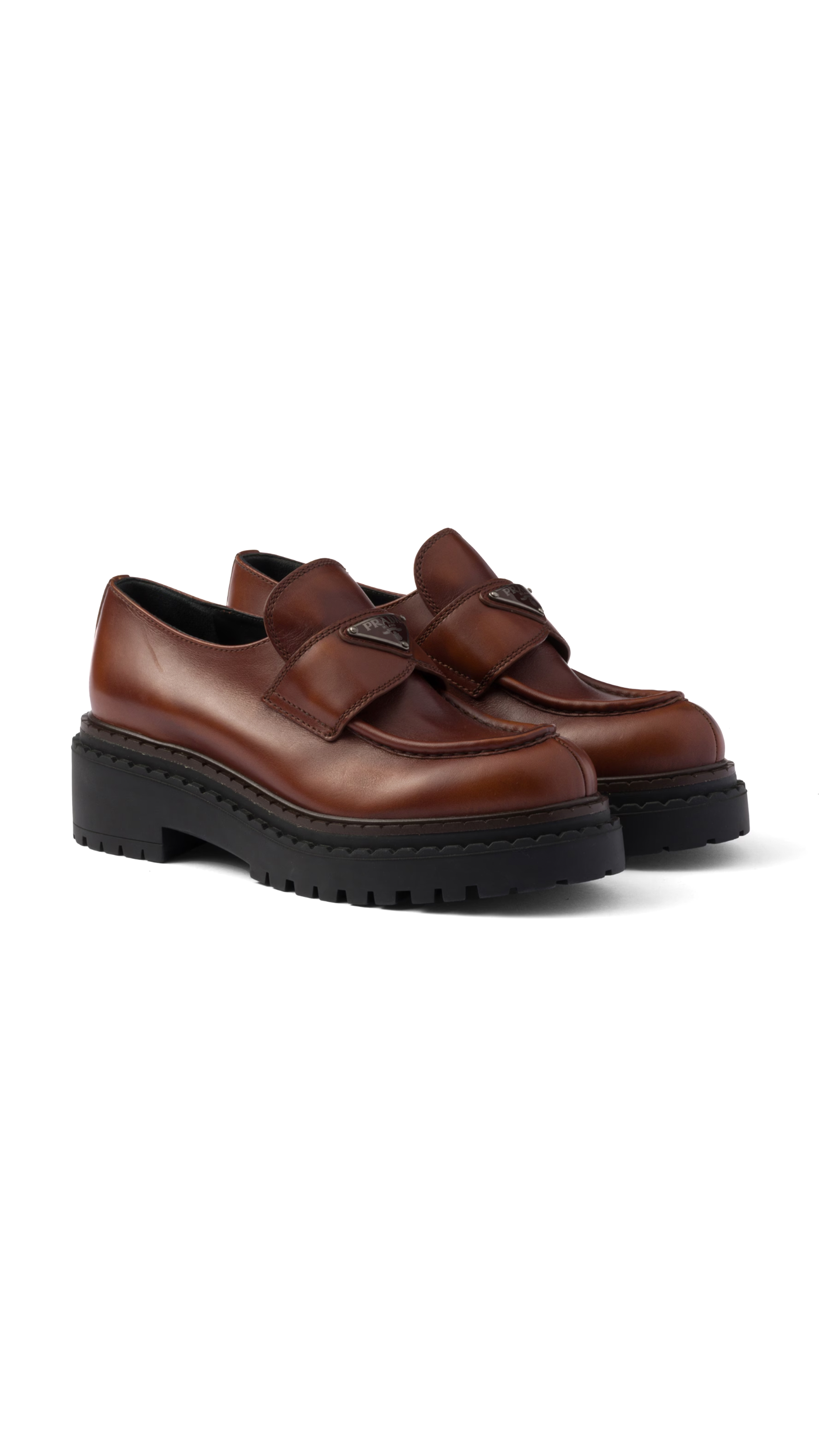 Double Chocolate Leather Loafers - Cognac