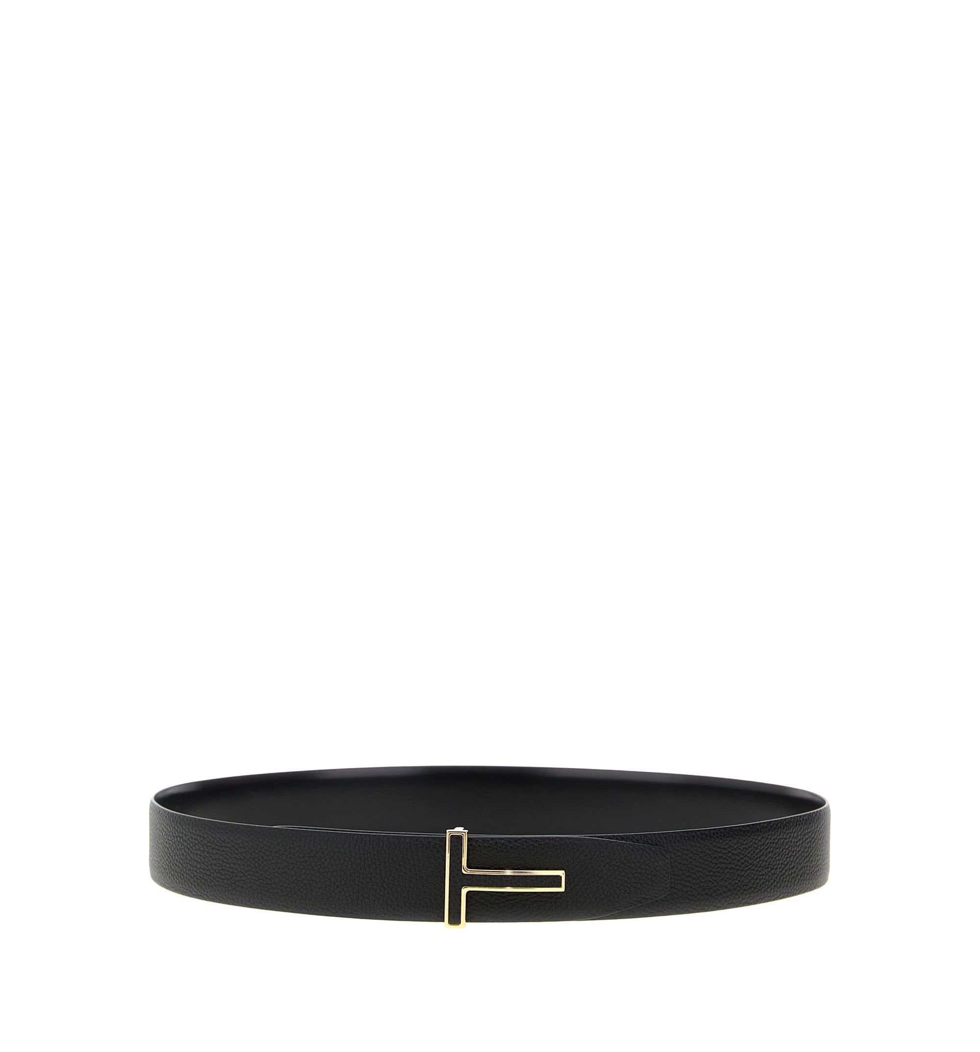 Logo buckle reversible belt