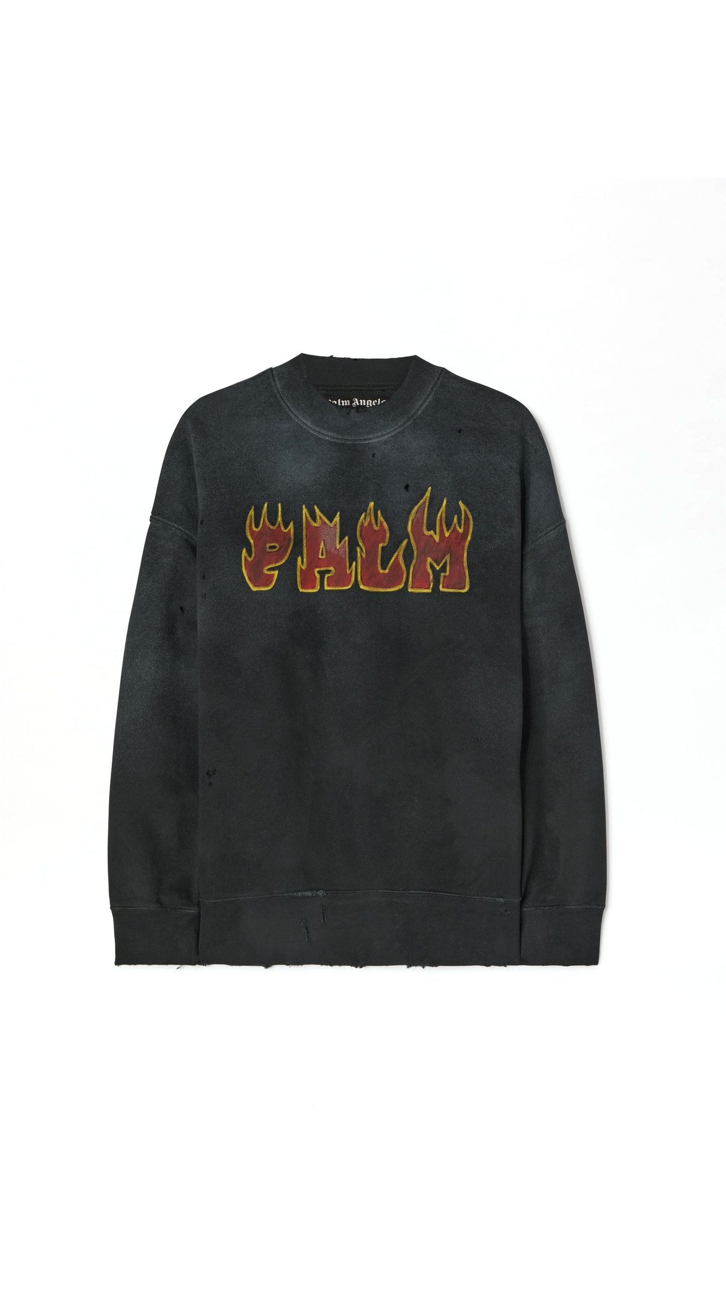 Logo Flames Vint Crew - Black