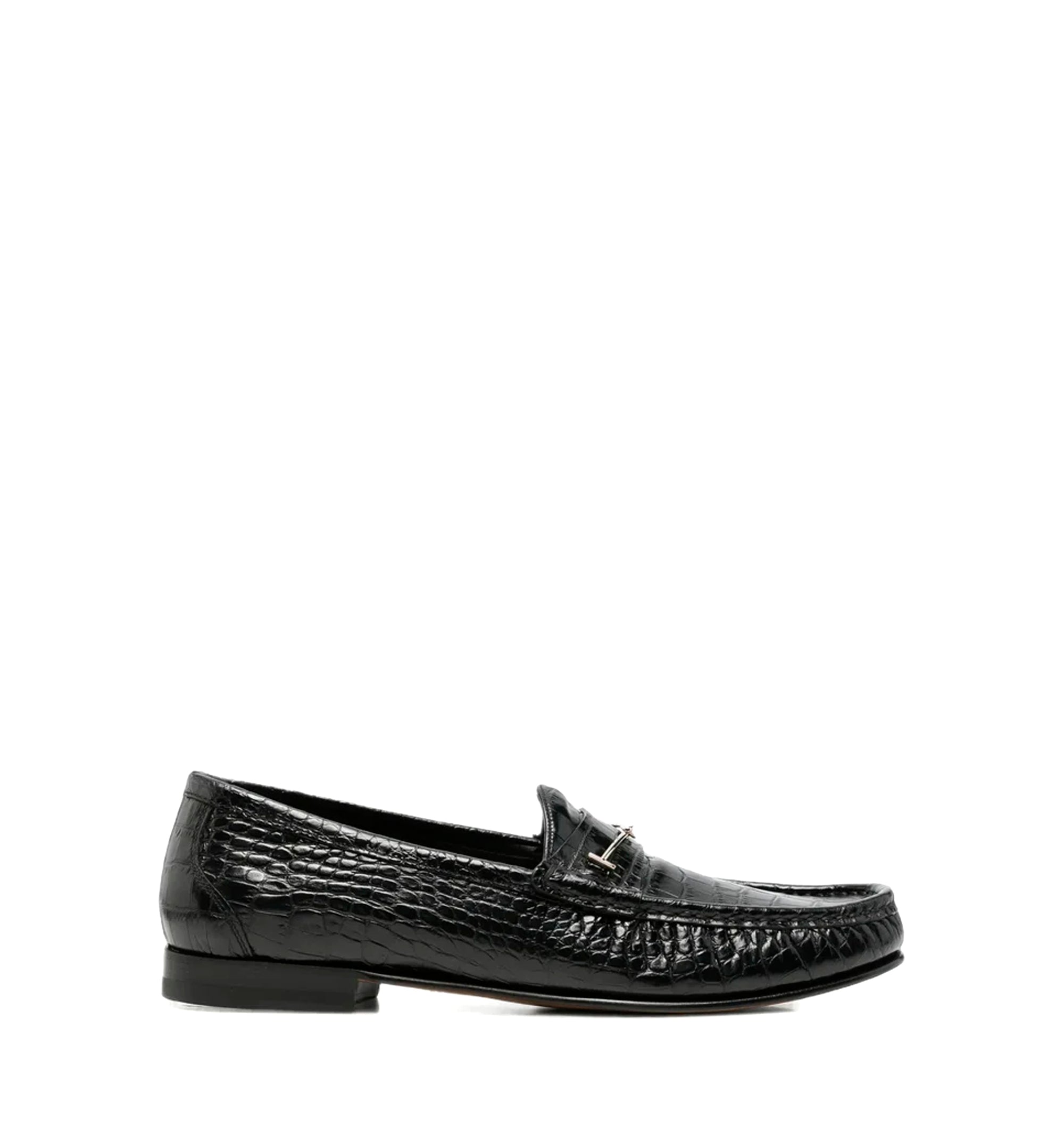 Tom Ford Crocodile-effect T-bar Loafers