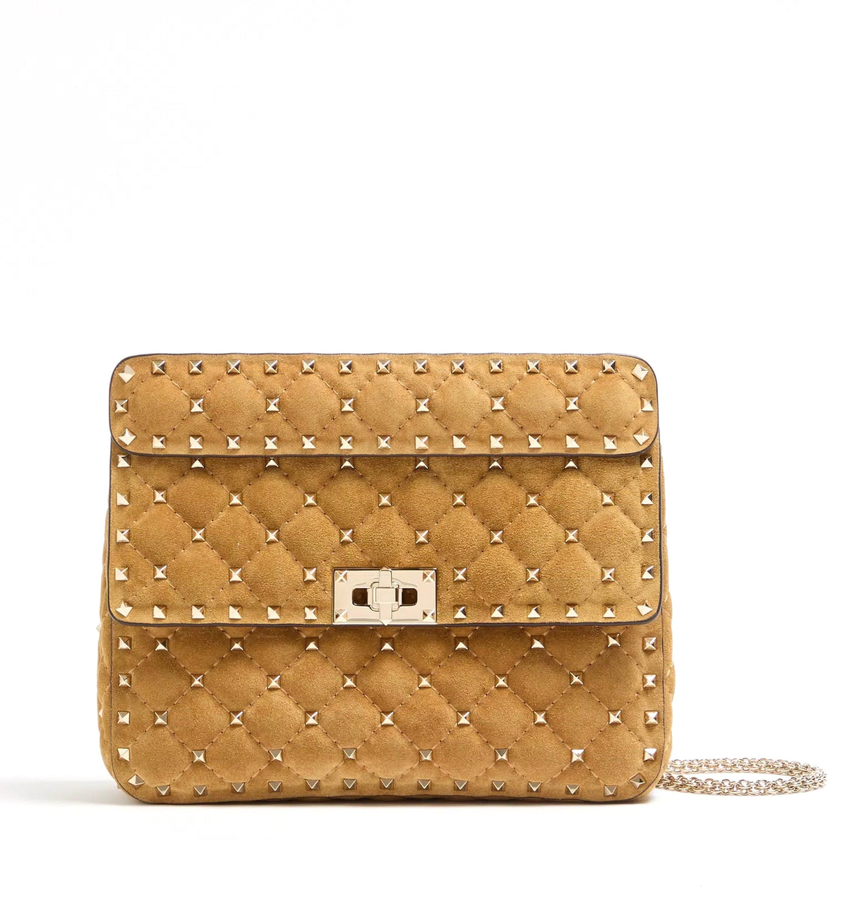 Rockstud Spike Medium Suede Bag