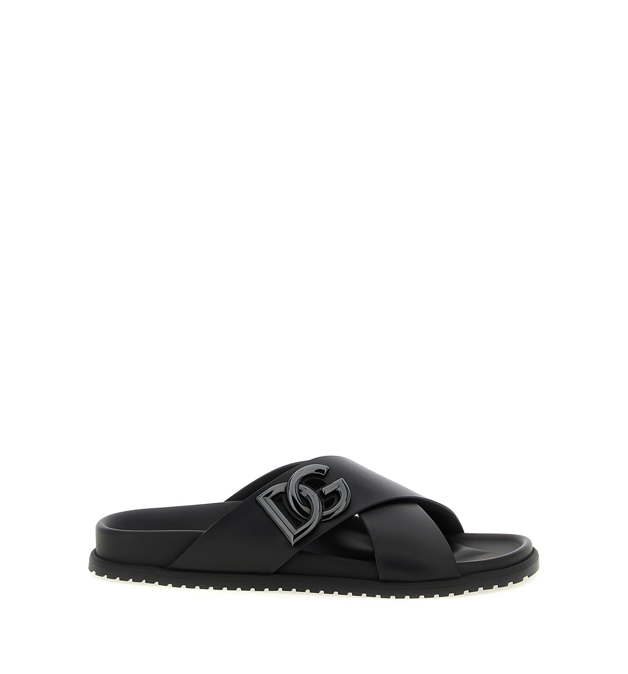 Calfskin Slides With DG Logo