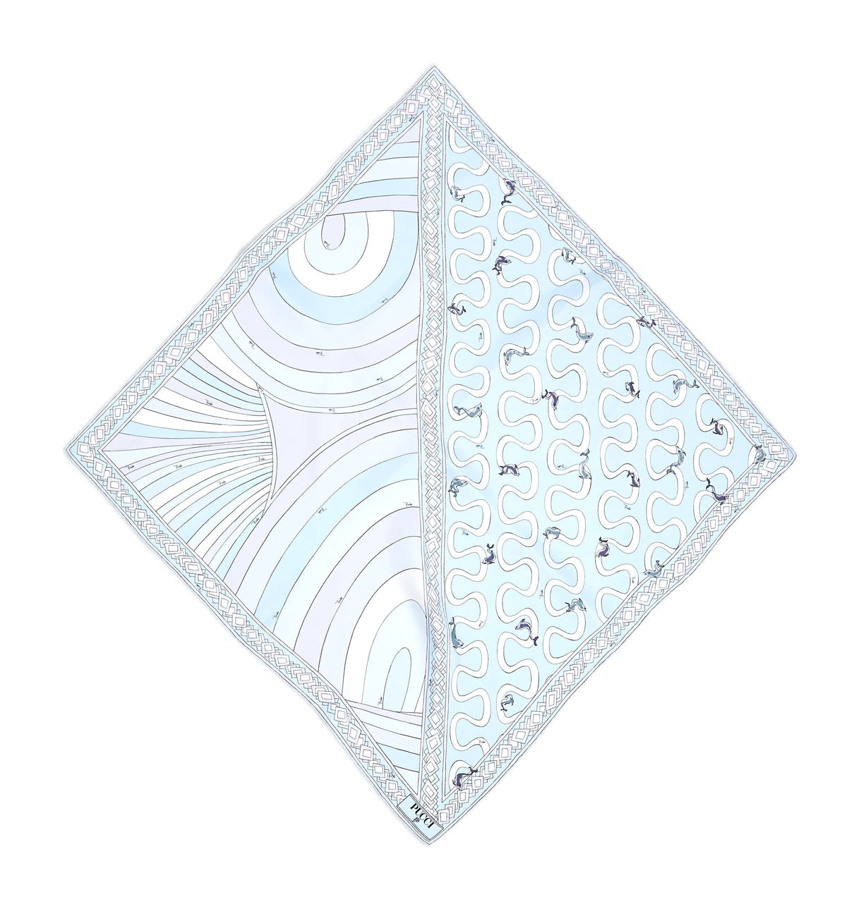 Onda and Iride Print Silk Scarf