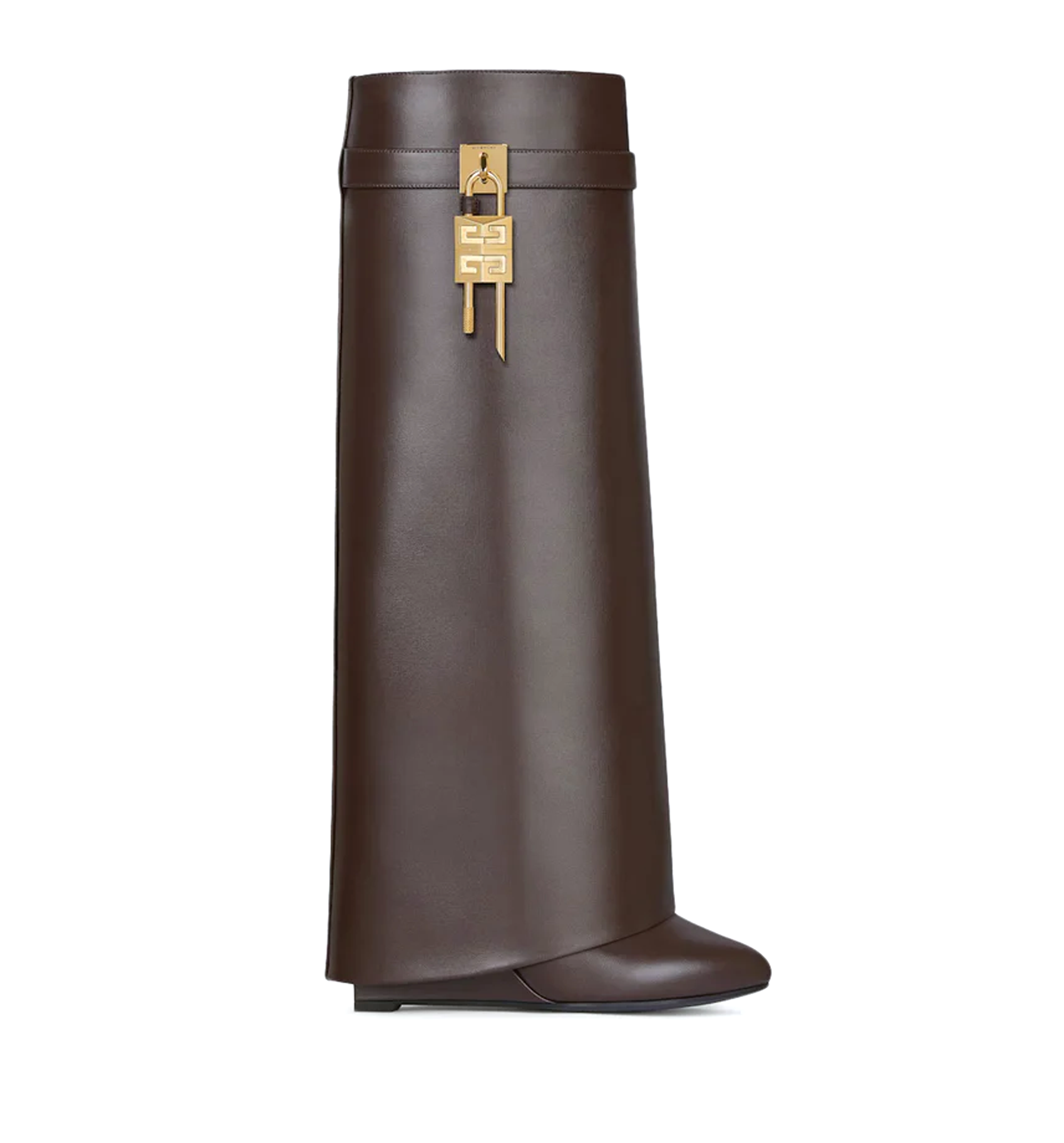 Shark Lock Boots in Leather - Ebony Brown