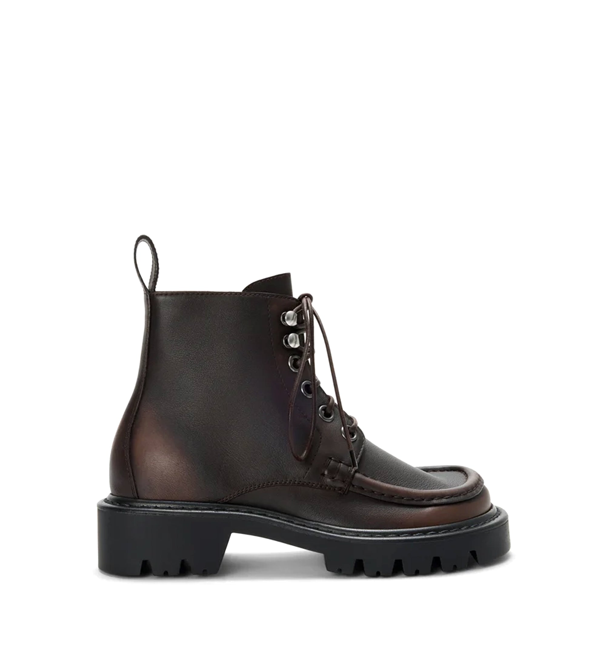 Sierra Combat Ankle Boot In Brushed-Off Calfskin