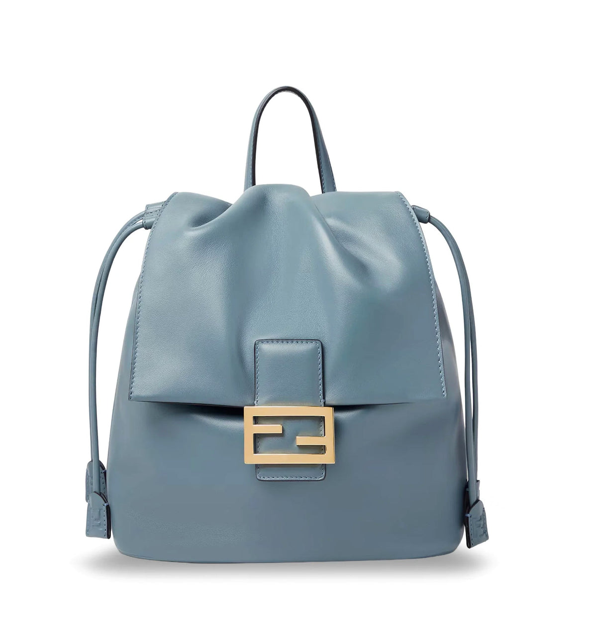 Leather backpack with metal FF logo detail